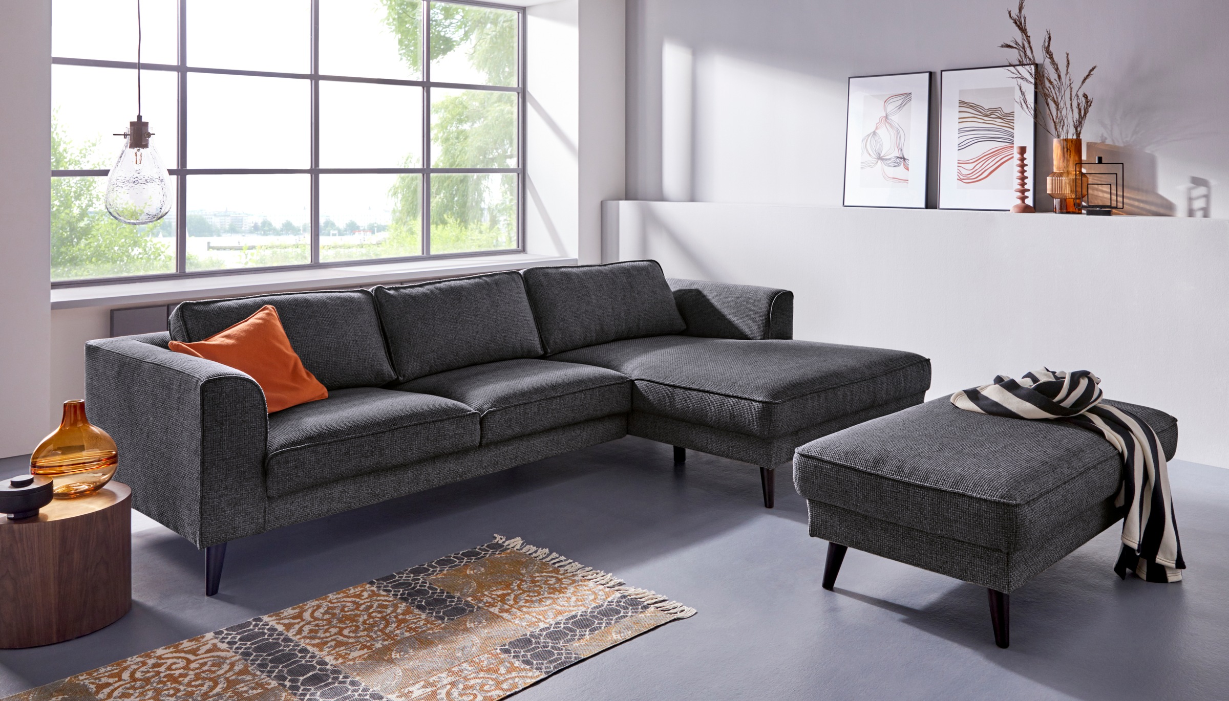 INOSIGN Ecksofa »Lumber Jack, elegant und bequem, Breite 280, hoher Fuß, L-Form«, in moderner Optik
