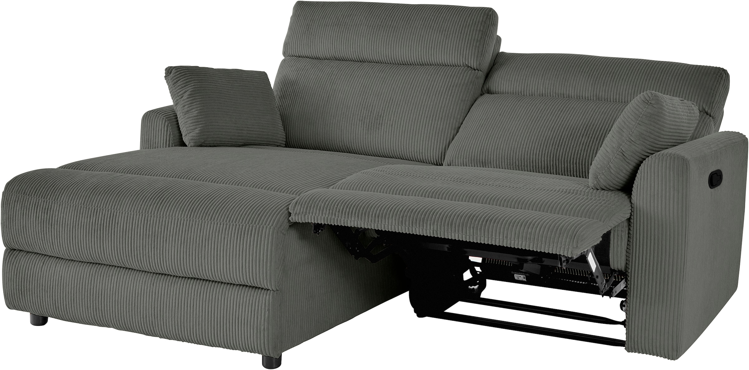 OTTO home Ecksofa »JENNA L-Form,  209cm - OTTO. Verlässliche Qualität.« manuelle o. elektrische Relaxfunktion, USB A/C, weicher Sitz, Cord.