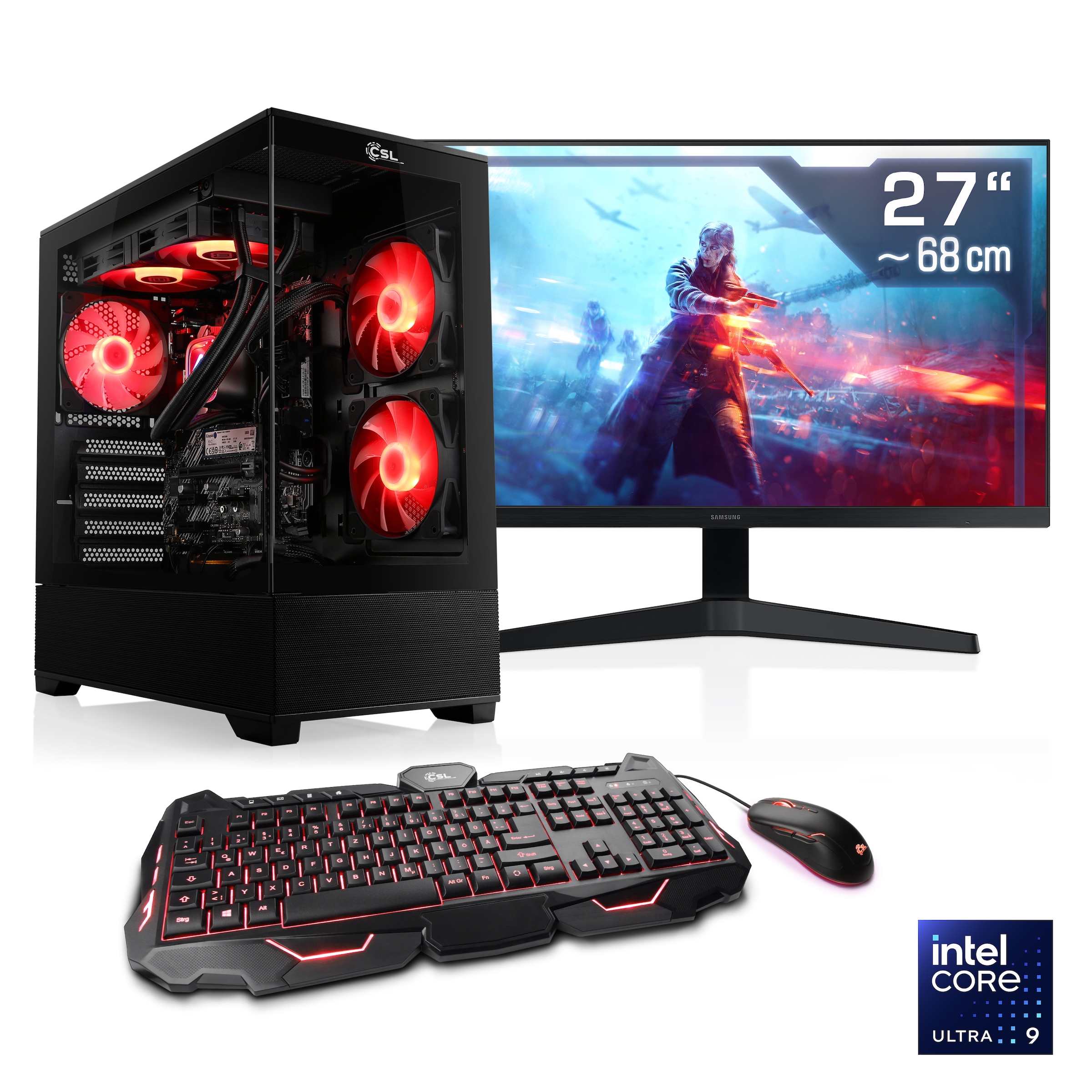 CSL Gaming-PC-Komplettsystem »AeroVision V24462« 27 ″ Intel® 32 GB RAM 1.000 GB SSD
