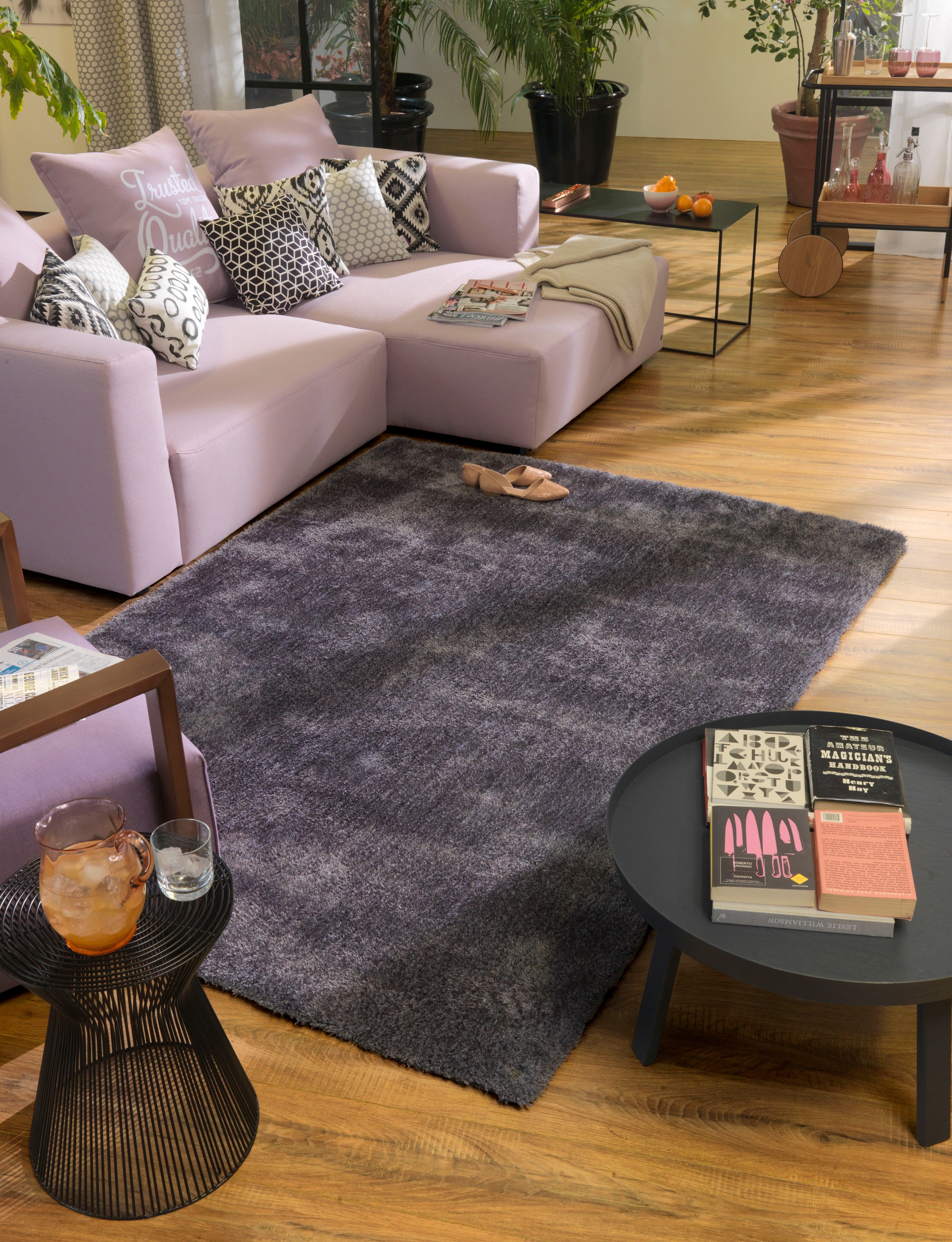 TOM TAILOR HOME Hochflor-Teppich »Soft«, rechteckig, 35 mm Höhe, handgetuftet, Uni-Farben, super weich und flauschig