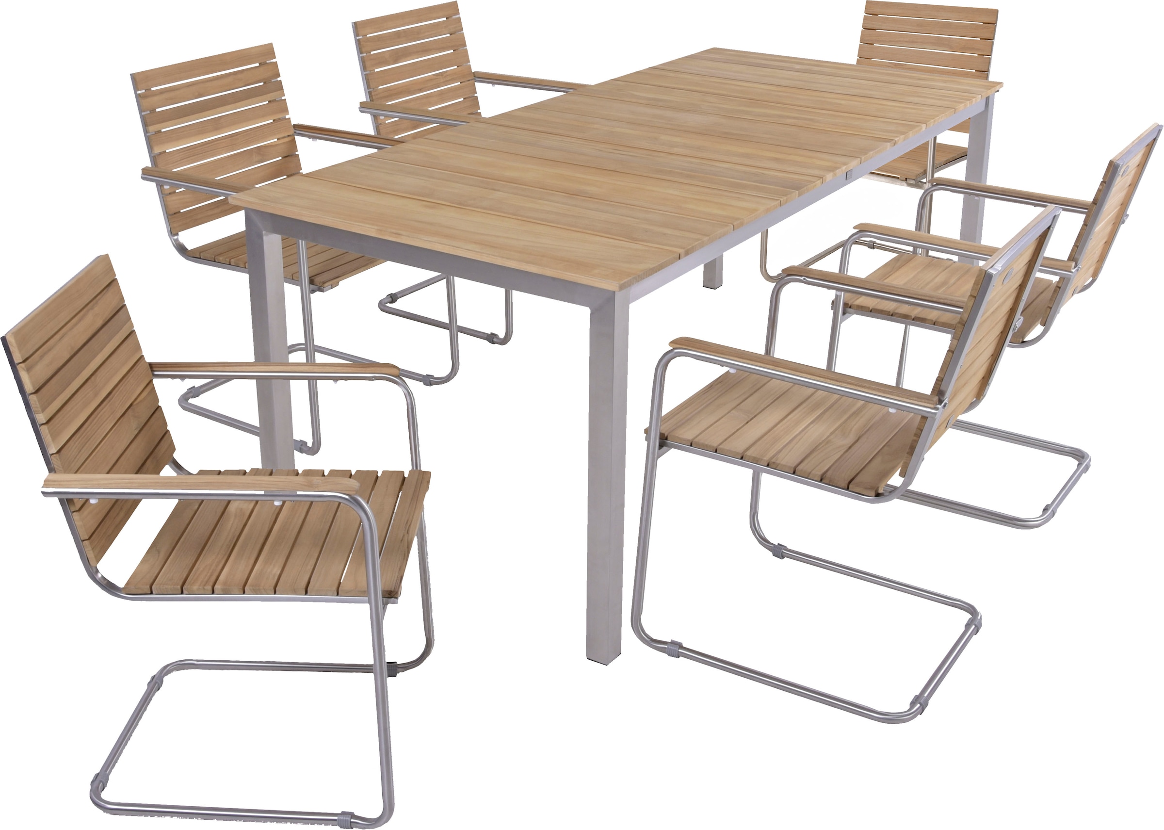 Garden Pleasure Garten-Essgruppe », Tischgruppe »DALLAS/DENVER Set 05«« Set, 5 Stk. tlg. 4 Stühle (stapelbar), Tisch LxB: 200x90 cm