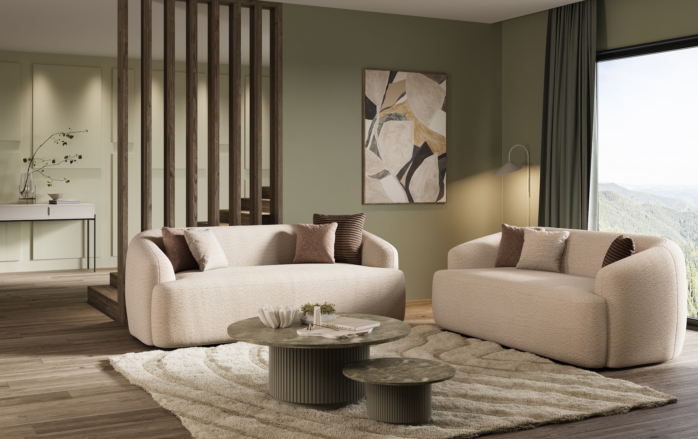 INOSIGN 2-Sitzer »Nergal, Einzelsofa, organisches Design, Brite 177cm«, Modernes Design, schlichte Optik, stilvoller Blickfang im Wohnzimmer