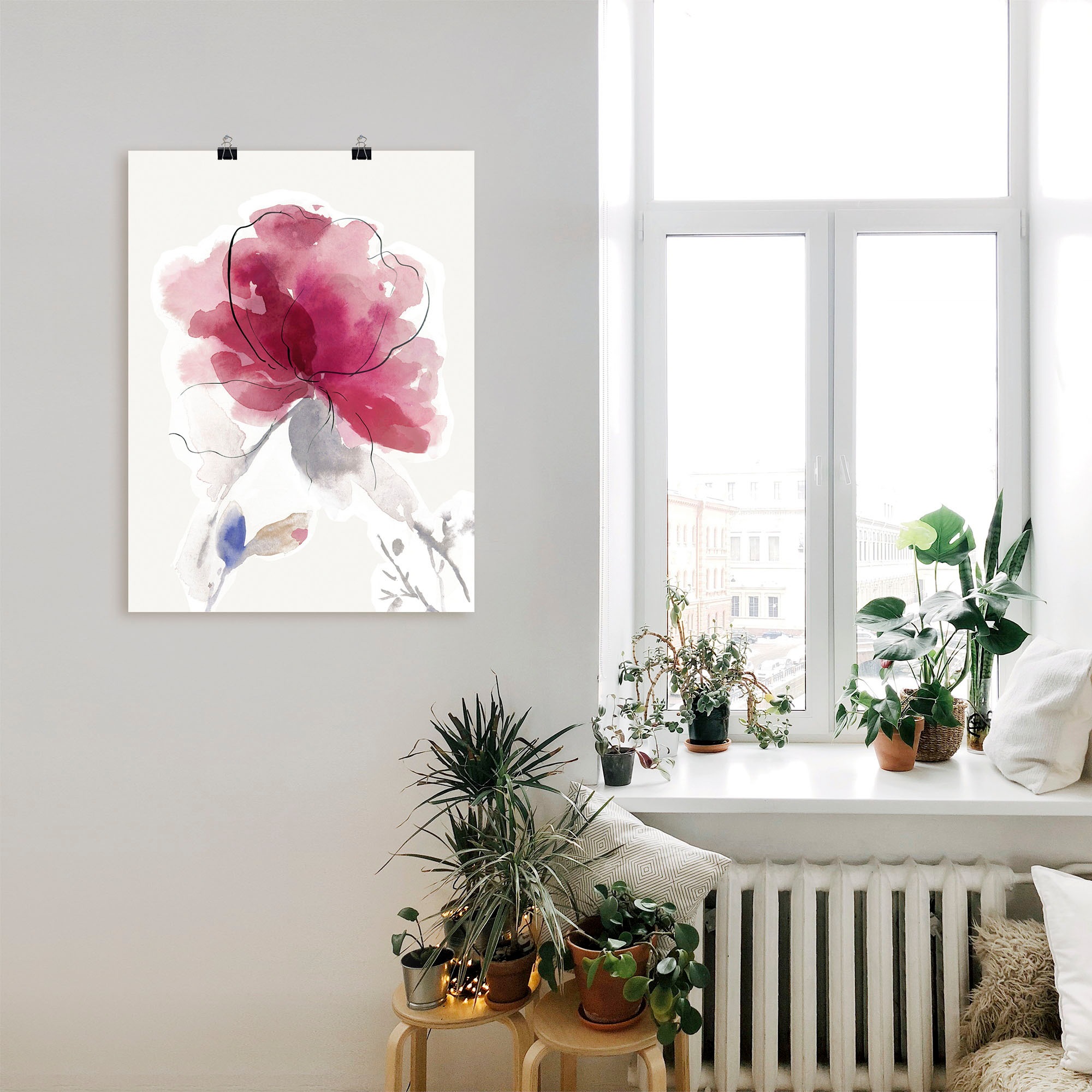 Artland Wandbild »Rosige Blüte II.«, Blumenbilder, (1 St.), als Alubild, Outdoorbild, Leinwandbild, Poster in verschied. Größen