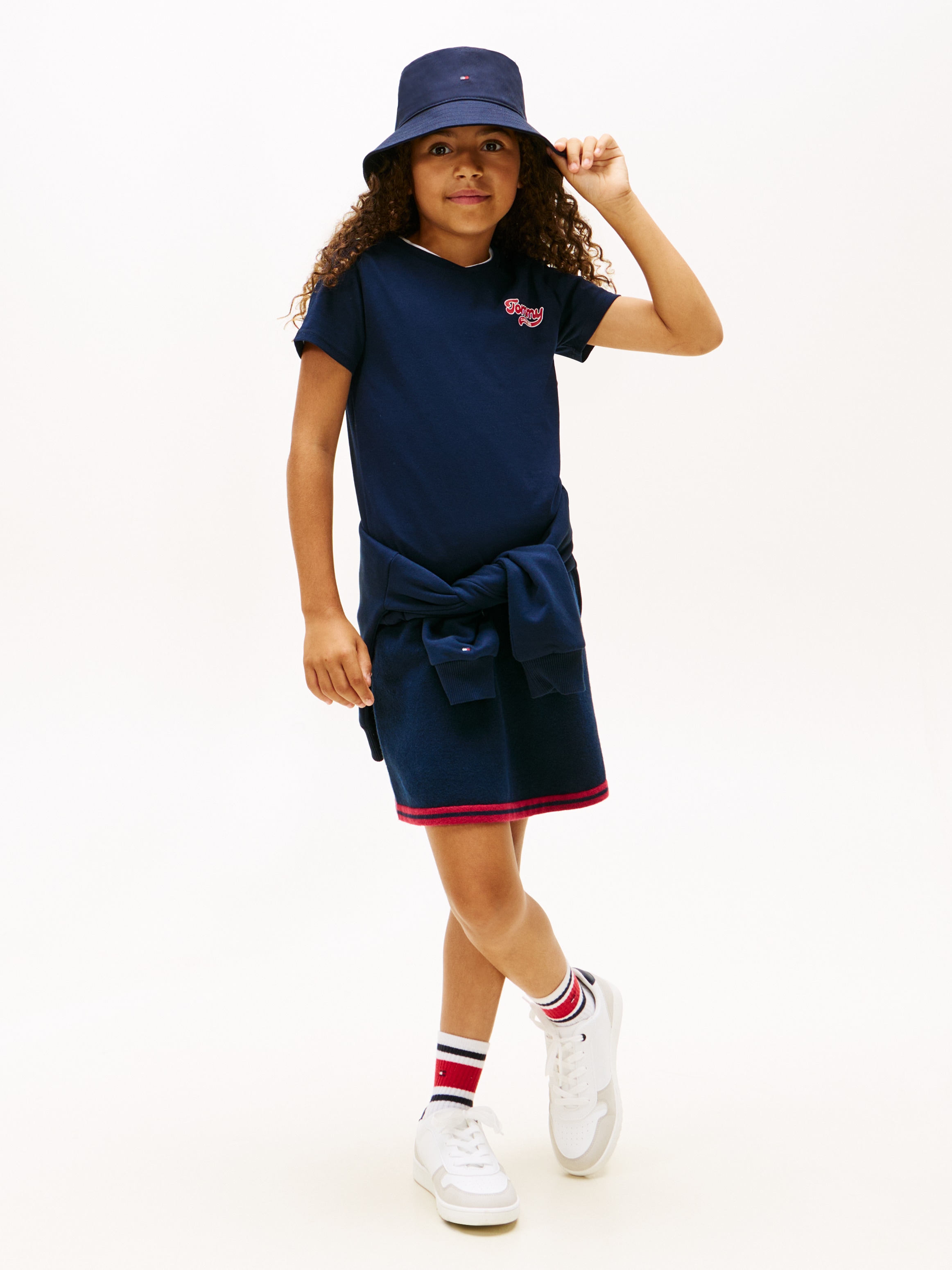 Tommy Hilfiger T-Shirt »TOMMY GRAPHIC FLOCK TEE S/S«, Kinder bis 16 Jahre, Druck