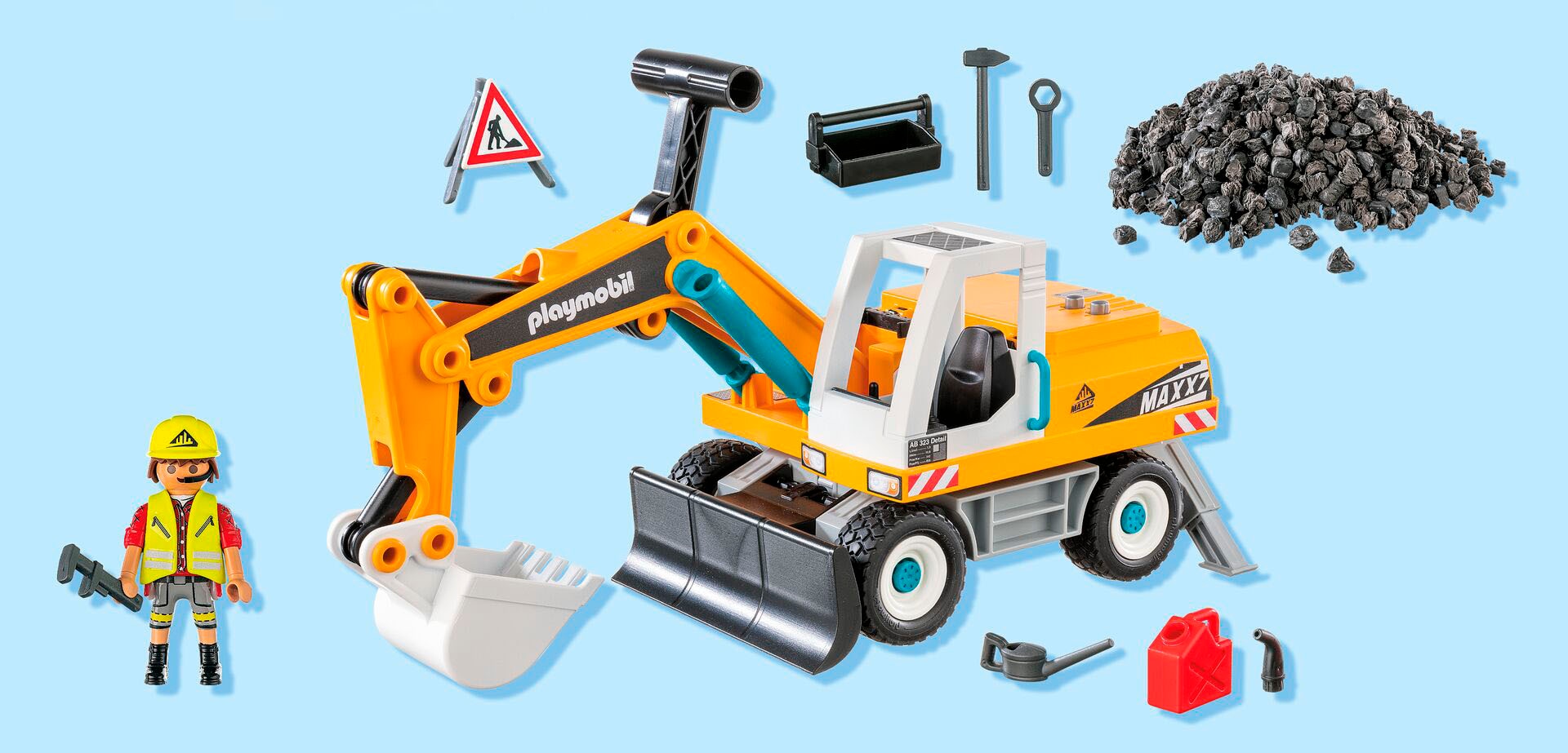 Playmobil® Konstruktions-Spielset »Großer Bagger (71749), Playmobil Action Heroes«, (32 St.), Made in Germany