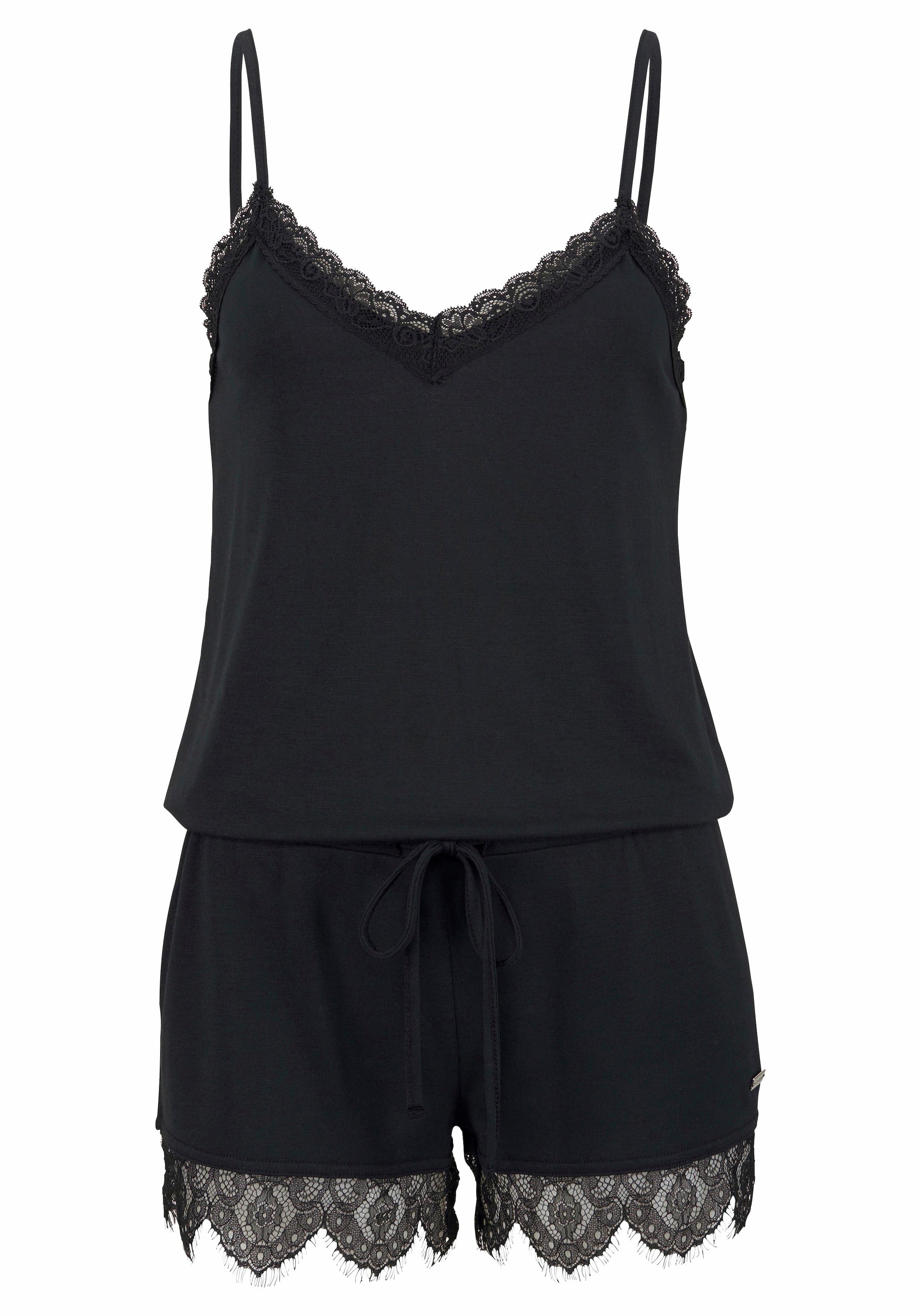 LASCANA Playsuit 1-teilig,  mit Spitzensaum