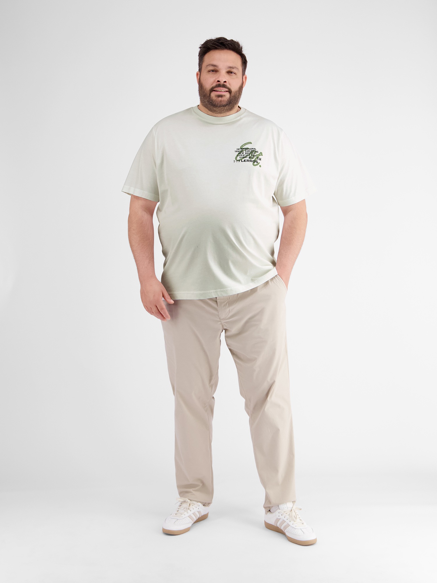 LERROS T-Shirt »LERROS T-Shirt mit Brustprint in Großen Größen«