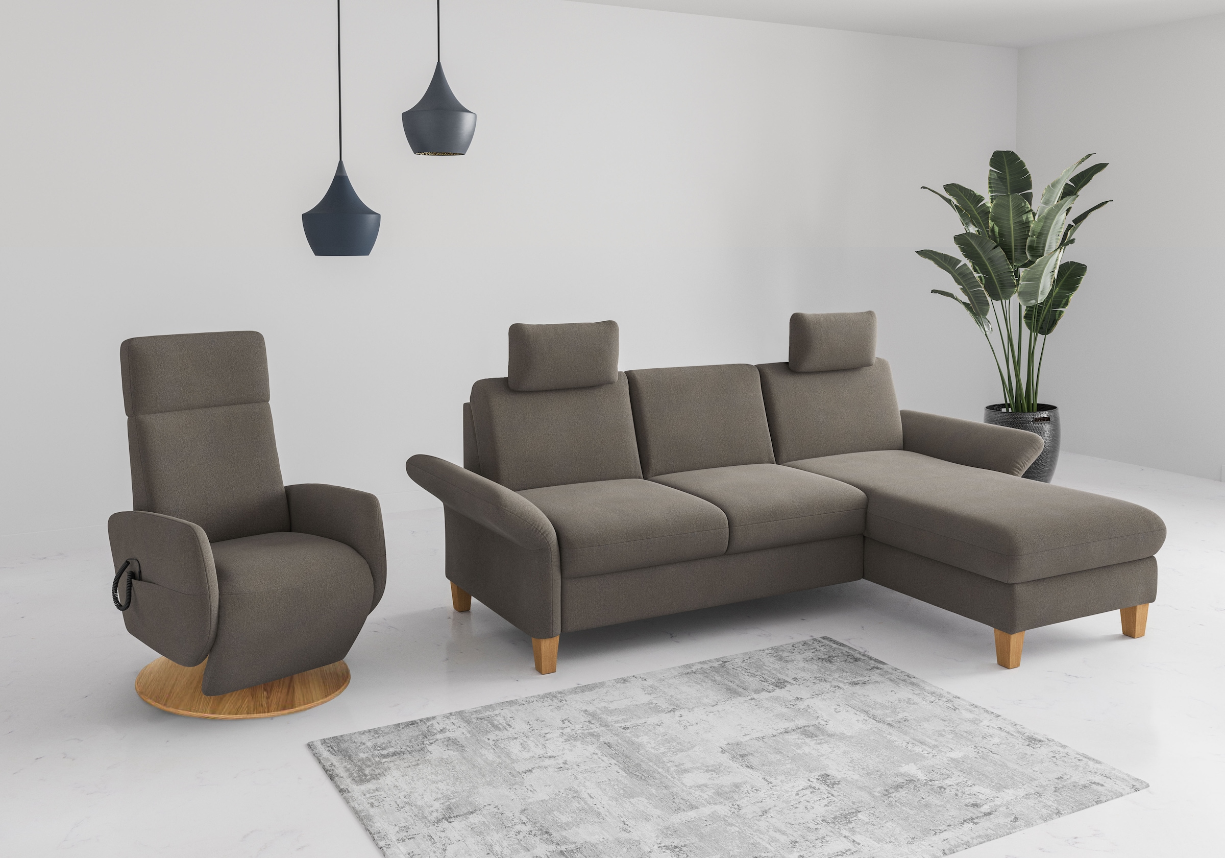 Home affaire Ecksofa »Rochelle, L-Form«, wahlweise mit Armteilverstellung, Bettfunktion und Bettkasten