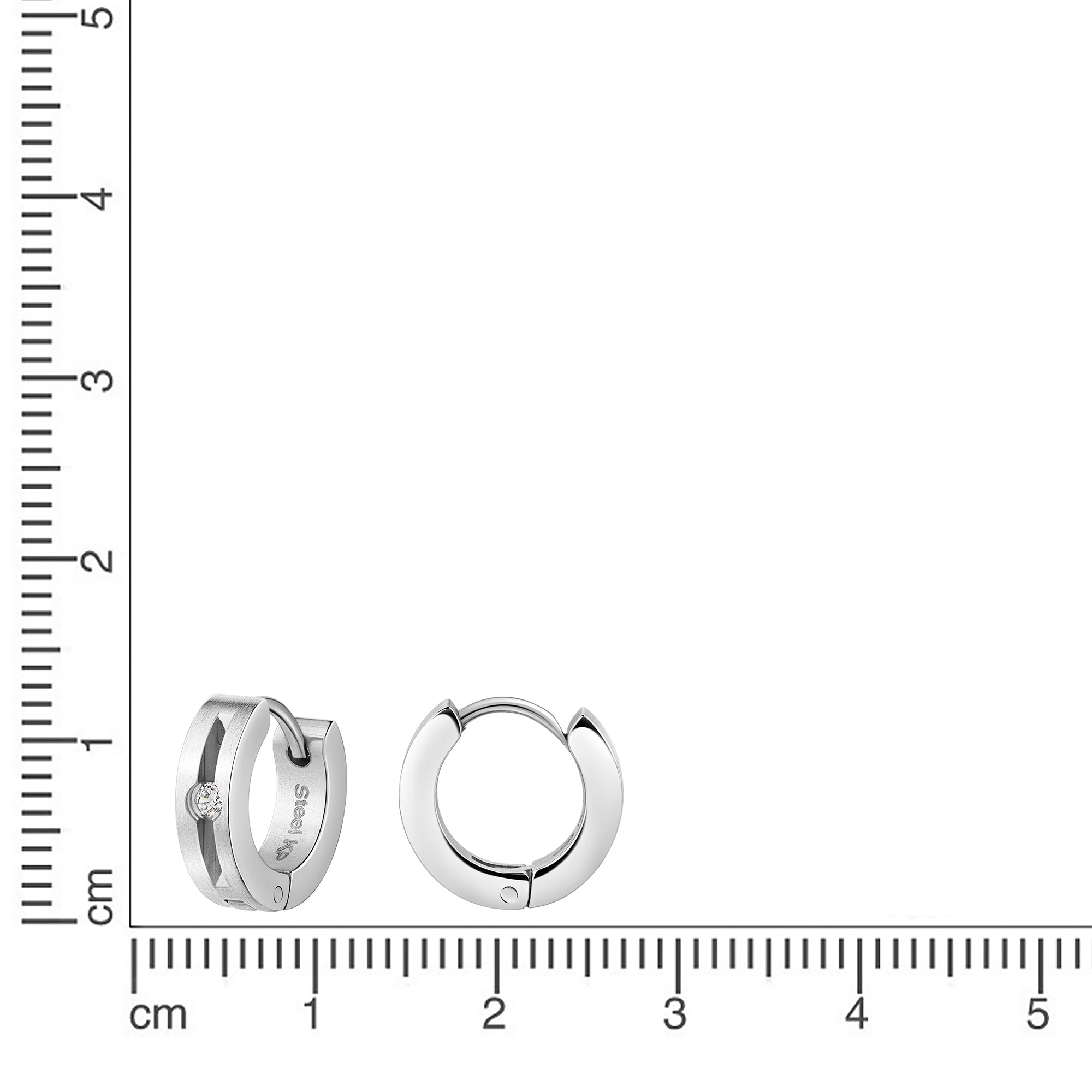Firetti Paar Creolen »Schmuck Geschenk Edelstahl Ohrschmuck Ohrringe« mit Zirkonia (synth.)