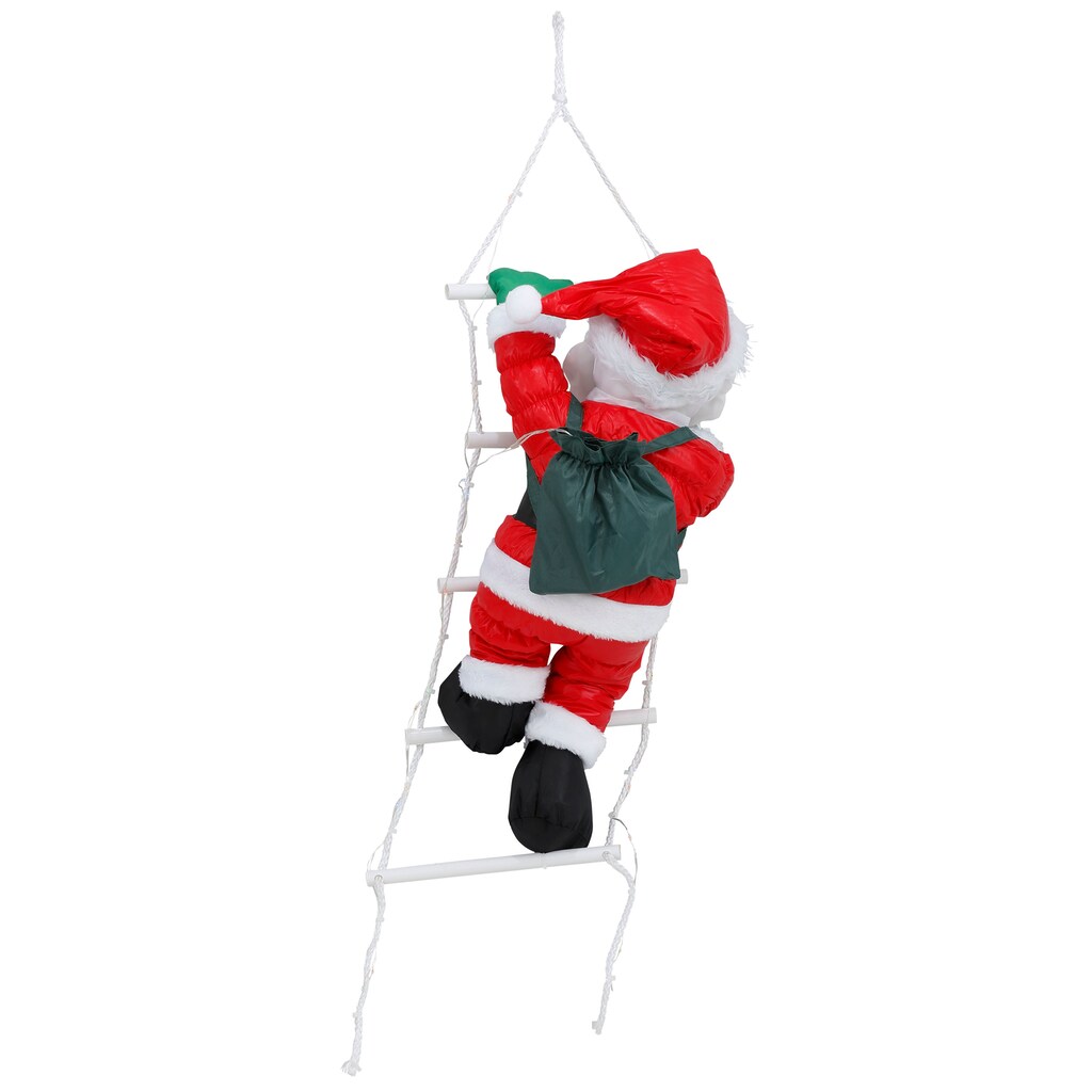 BONETTI LED Dekofigur »Weihnachtsmann kletternd mit Leiter«, 1 St., RGB, mit 30 bunten LEDs