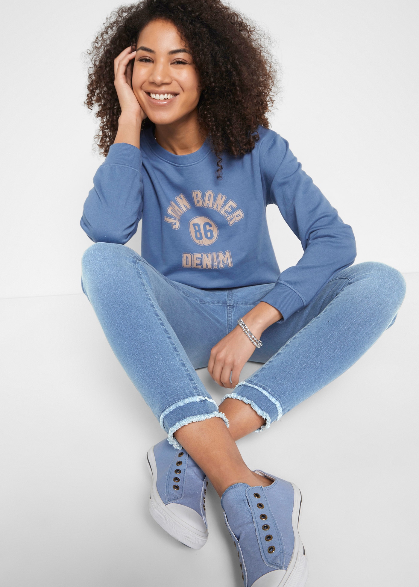 bonprix 7/8-Jeans im Five-Pocket Style und mit ausgefranster Kante am Beinabschluss