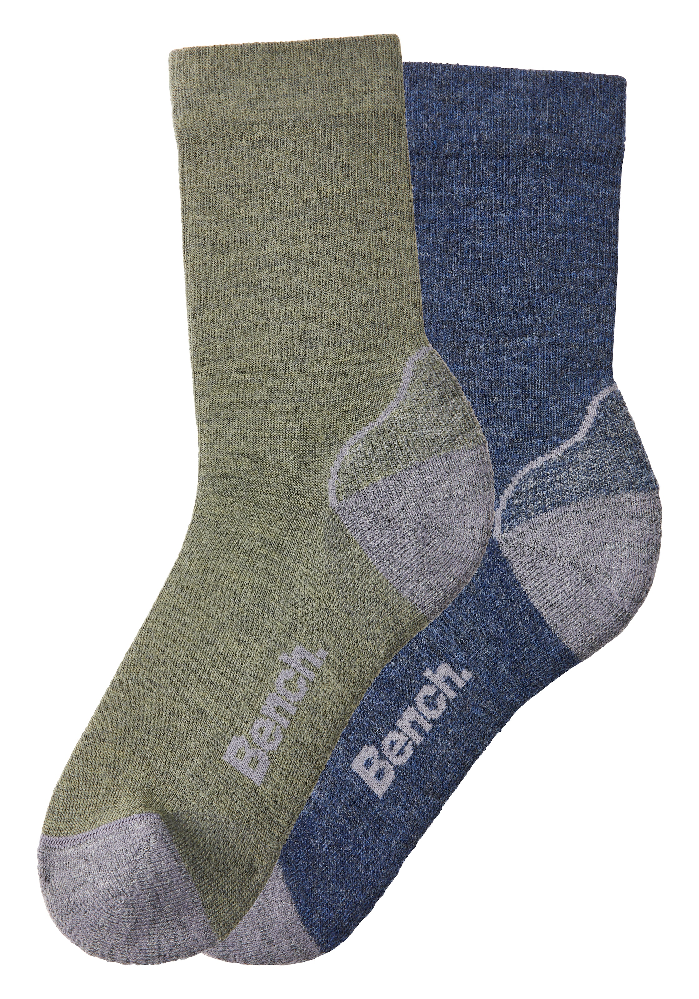 Bench. Wandersocken, (2 Paar), Wollsocken aus flauschigem Material mit 51% Wolle