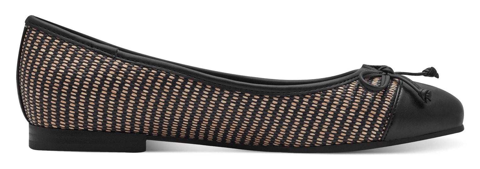 MARCO TOZZI Ballerina, Blockabsatz, Schlupfschuh, Businessschuh mit Flechtmuster
