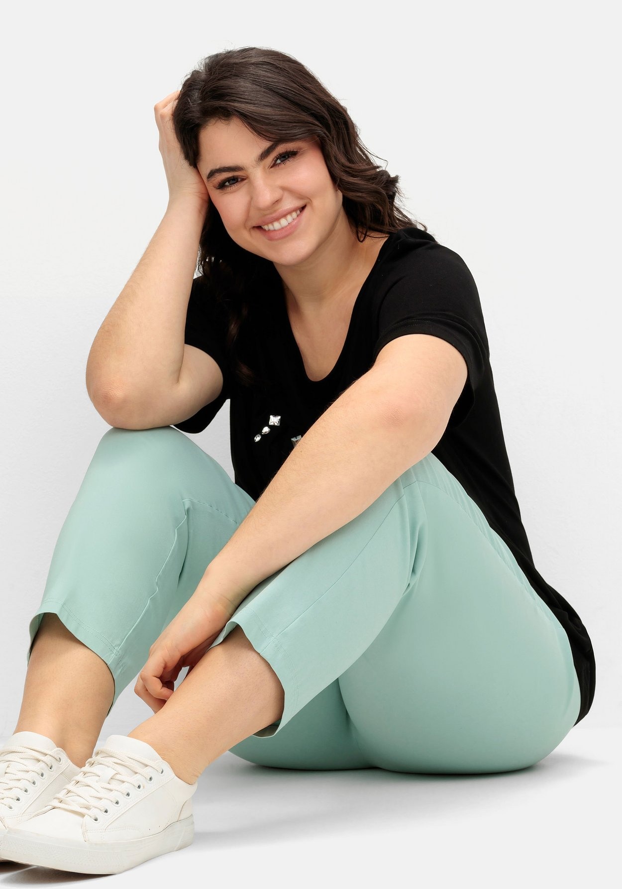 Sheego Schlupfhose »Bengalin-Schlupfhose mit dekorativem Bund«