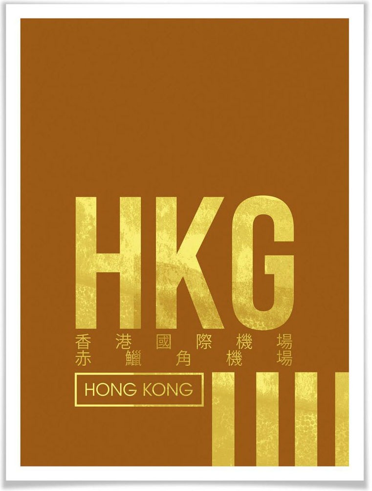 Wall-Art Poster »Wandbild HKG Flughafen Hong Kong«, Flughafen, (1 St.), Poster, Wandbild, Bild, Wandposter