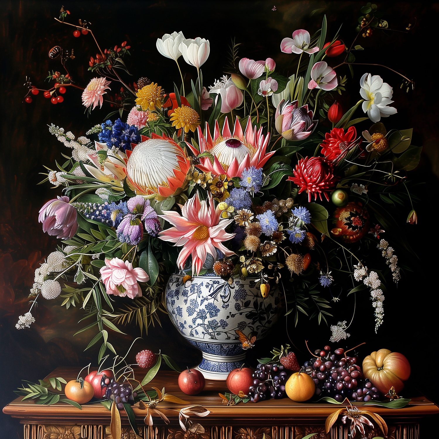 queence Leinwandbild »Bunter Blumenstraß«, Blumen-Blumenbilder-Gemälde-Kunst-Pflanzen-Pflanzenbilder-Romantisch-Stillleben-Vasen-Vasen & Töpfe, (1 St.), Premium-Leinwandstoff, Handarbeit aus Deutschland