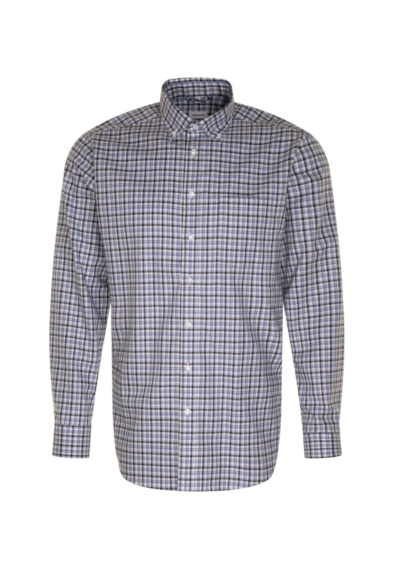 seidensticker Businesshemd »Regular«, Regular Langarm Button-Down-Kragen Karo