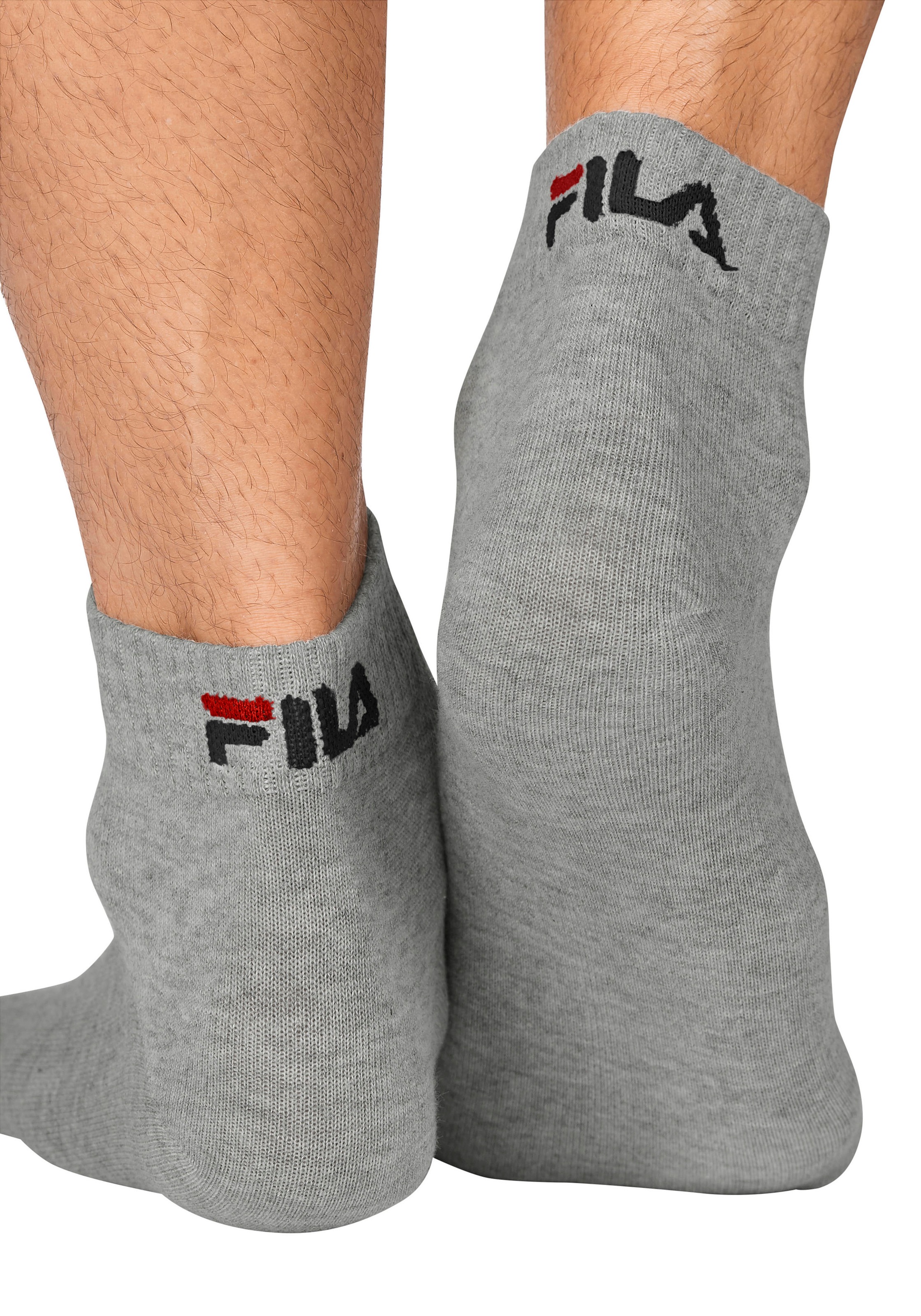 Fila Kurzsocken, (6er Pack), Baumwollmischung, Rippenbündchen, flache Zehennaht
