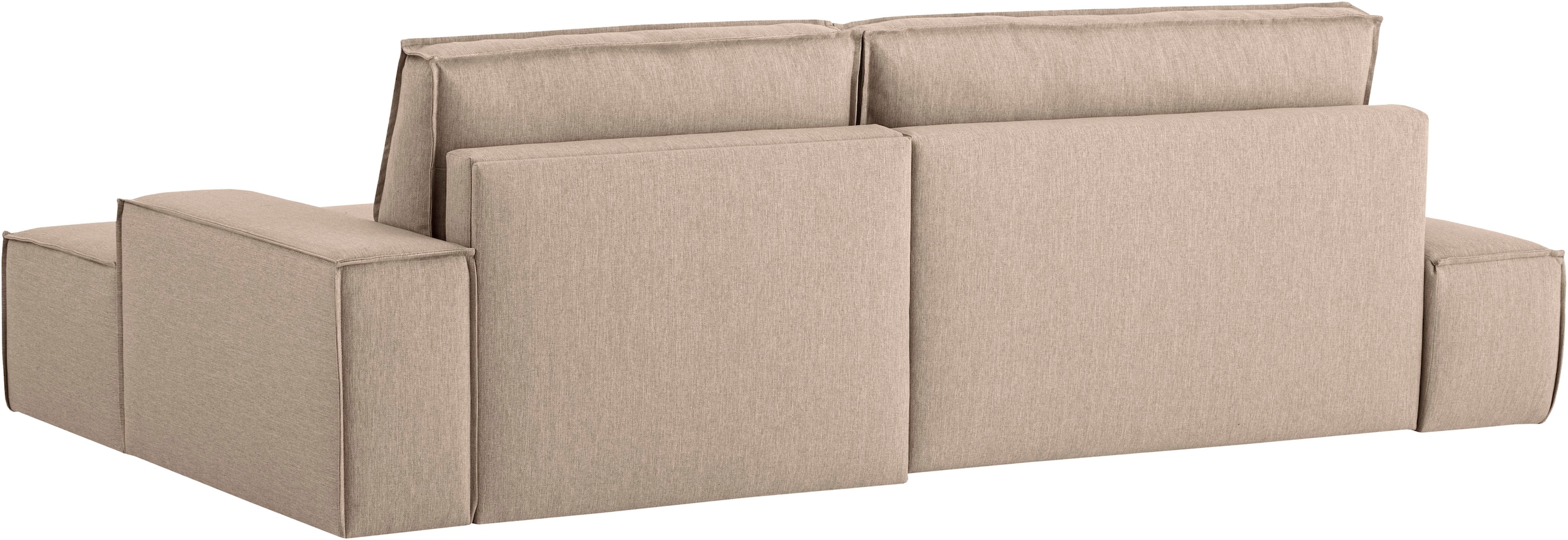 Home affaire Ecksofa »SHERWOOD, Schlafsofa in L-Form offen (275cm), Cord, Leinenoptik«, Schlaffunktion und Bettkasten, Kedernaht, hoher Sitz- & Liegekomfort