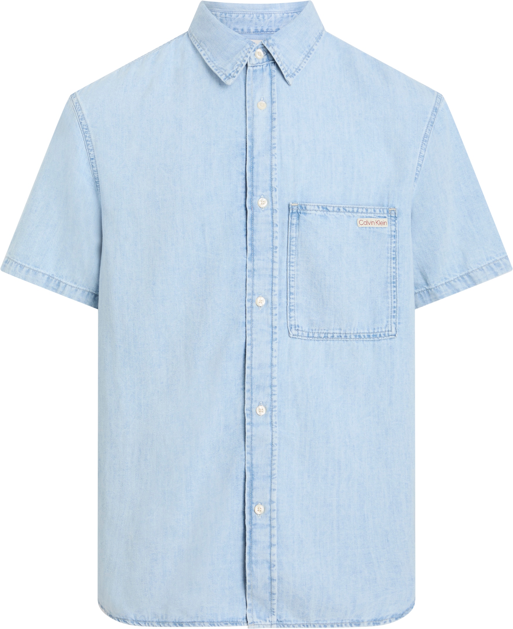 Calvin Klein Jeans Kurzarmhemd »REGULAR SS DENIM SHIRT«, in hellblauer Waschung