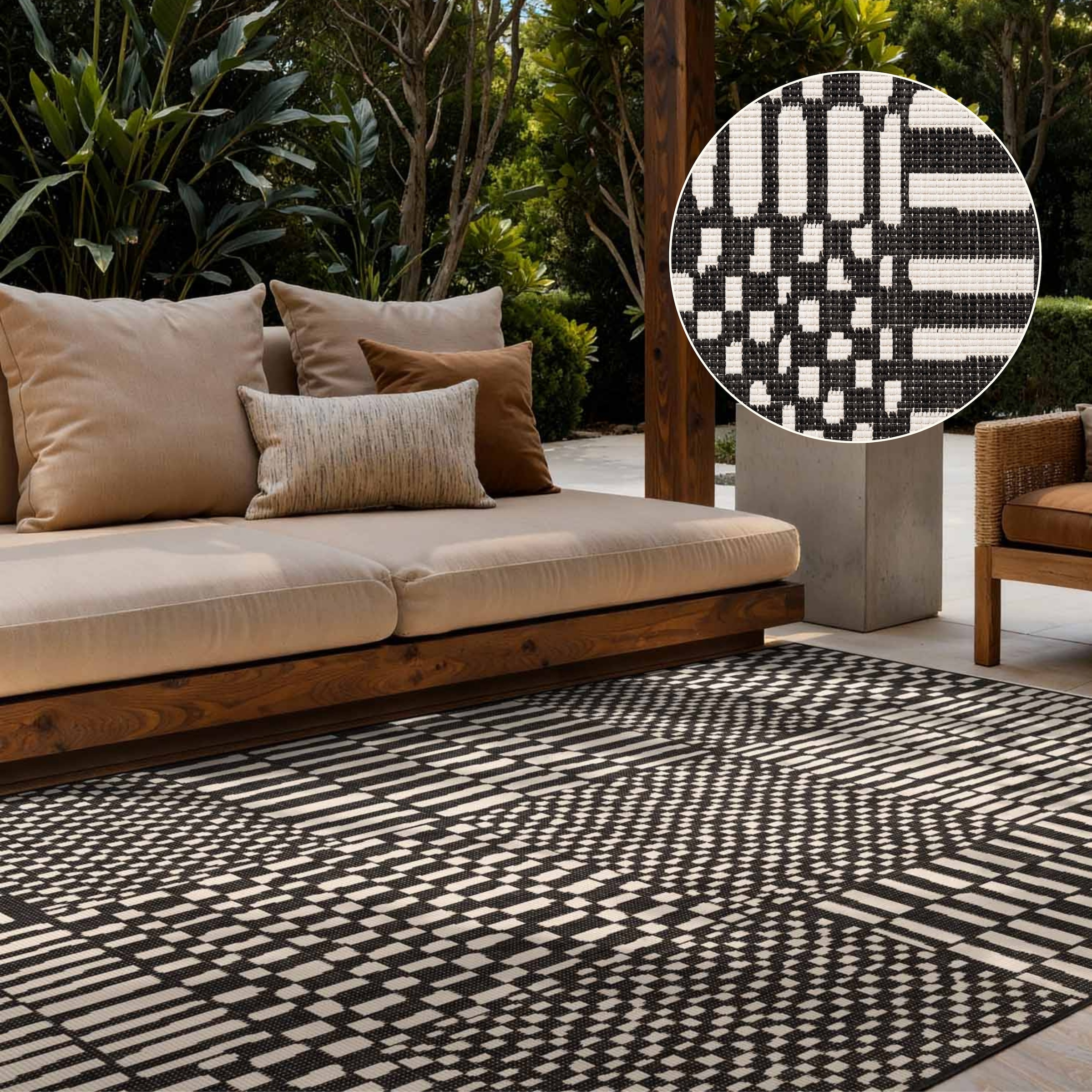 Ted Baker Teppich »Barkham , Wendeteppich« rechteckig 8 mm Höhe Designteppich, Wetterfest, Pflegeleicht, Modern, Wohnzimmer, Terrasse