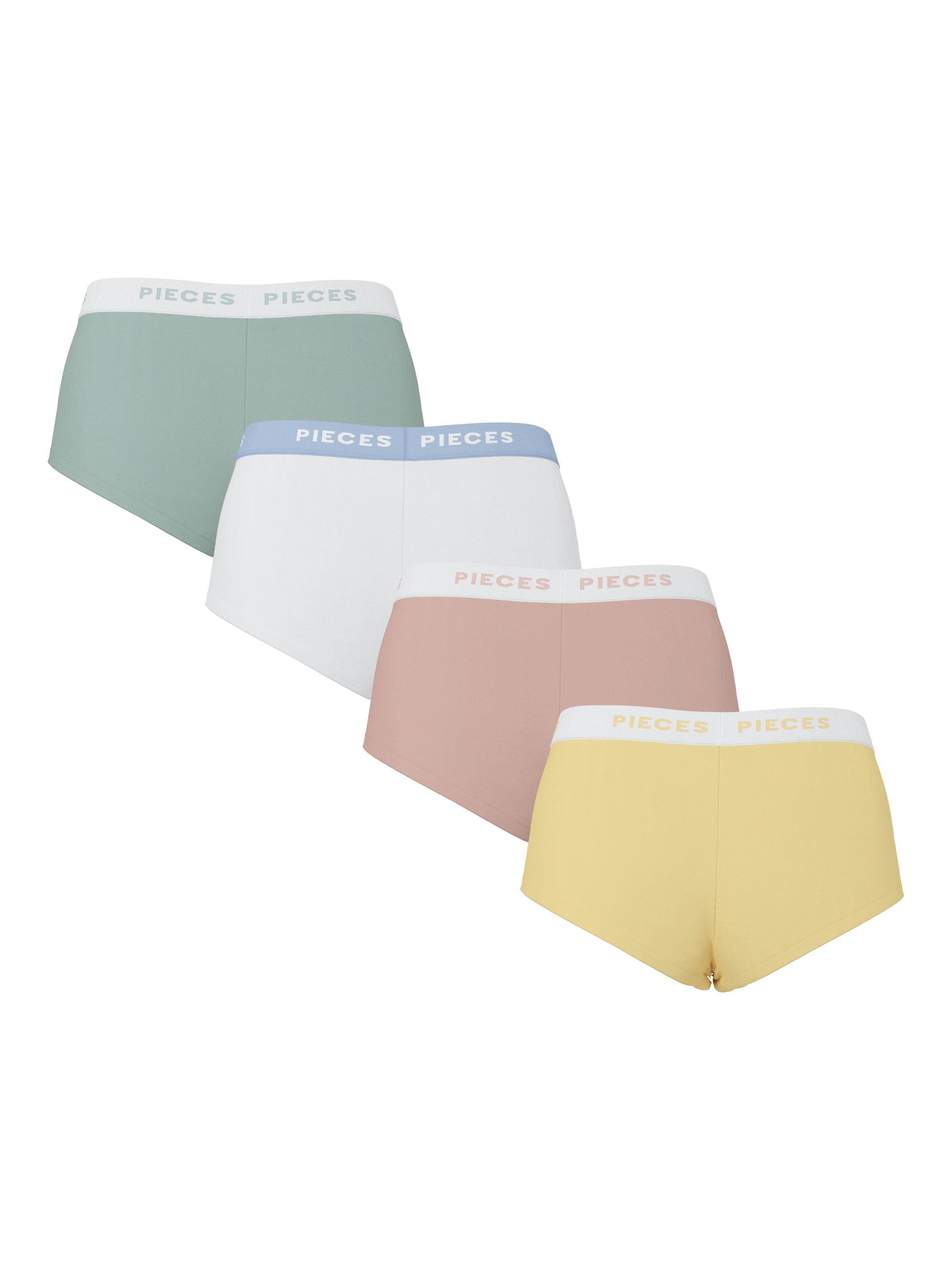 pieces Hipster »PCLOGO LADY 4 PACK SOLID NOOS BC« Packung, 4er-Pack, 4 Stk. Baumwollmischung