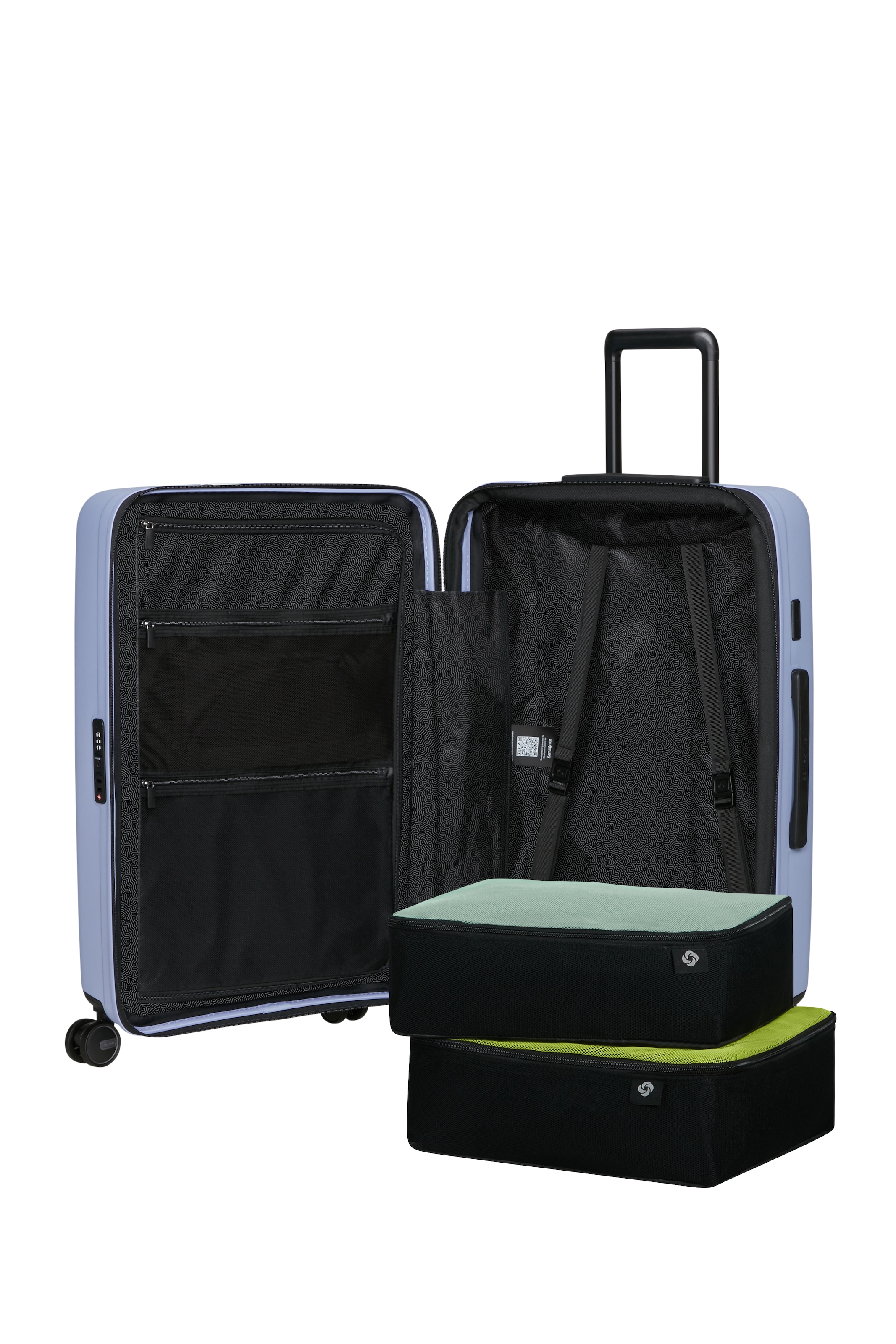 Samsonite Hartschalen-Trolley »RESTACKD« 71 l 4 Rollen mit fester Trennwand und verstellbaren Packgurten