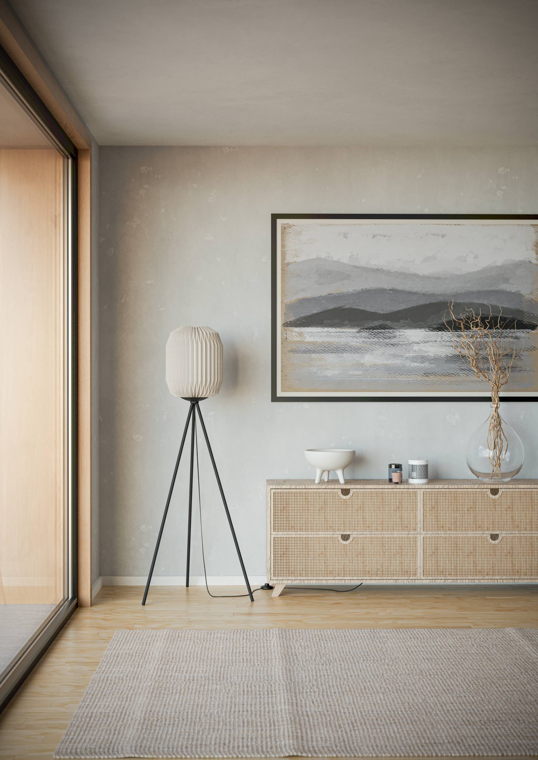 EGLO Stehlampe »Belgrave Stehlampe japanisch, aus Metall und Papier, Dreibein Lampe« E27 1 Stk. Stehleuchte - H141,5 x Ø30 cm - schwarz - 1X60W exkl.