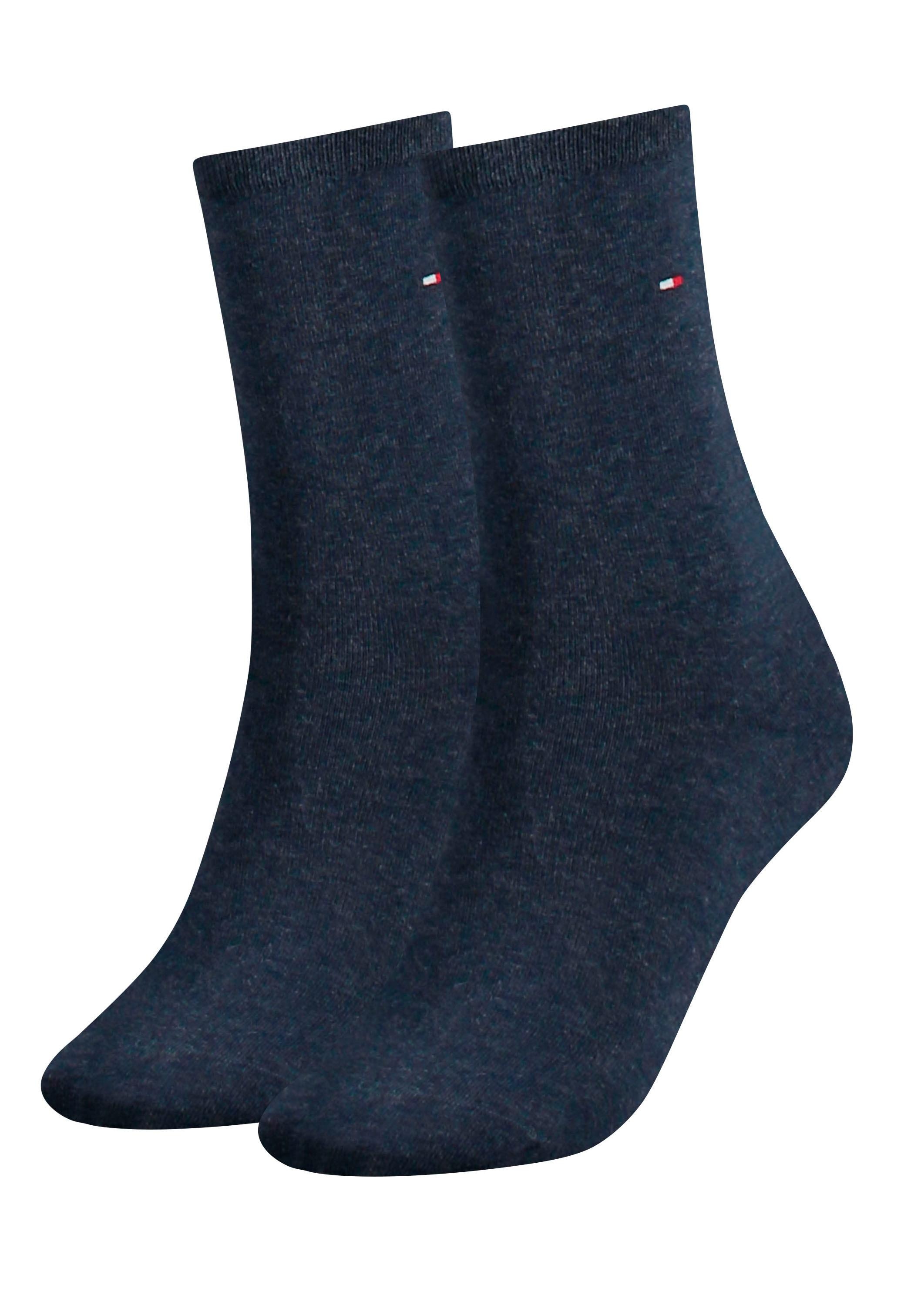 Tommy Hilfiger Socken »TH WOMEN SOCK CASUAL 2P«, (2 Paar, 2 Paar), mit flacher Zehennaht