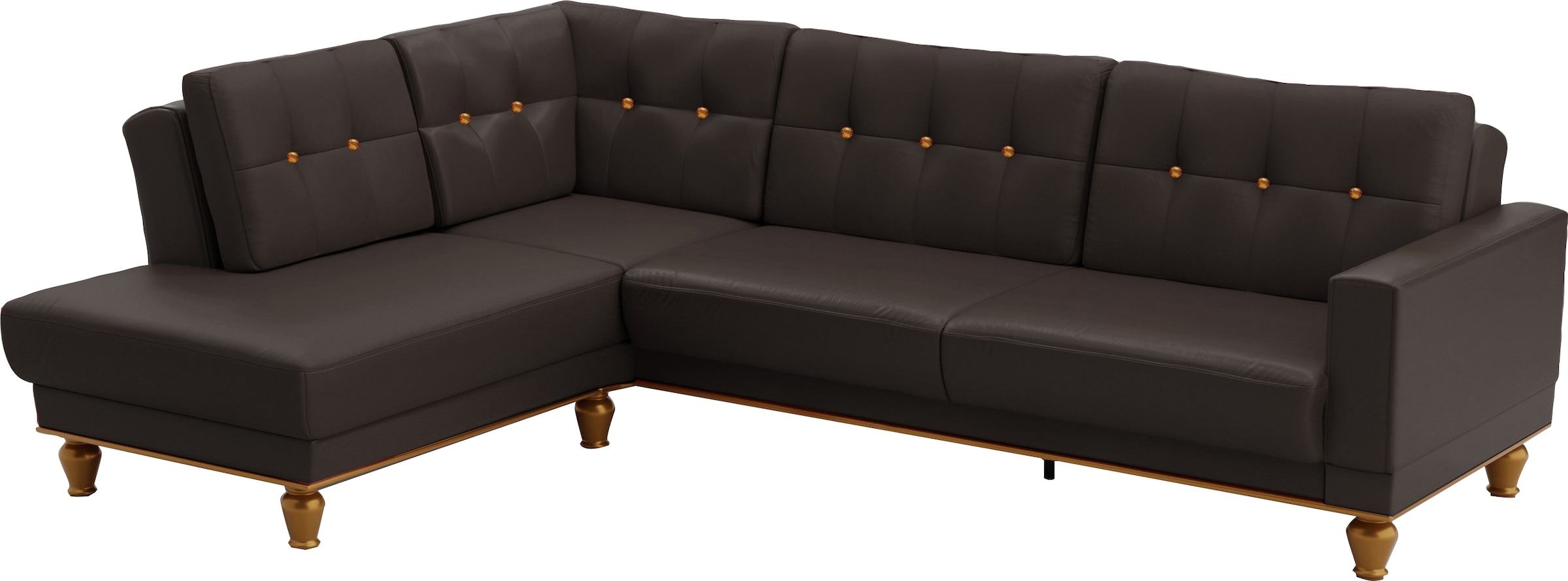 sit&more Ecksofa »Orient 5 L-Form«, mit Strass-Stein, wahlweise mit Bettfunktion und Bettkasten