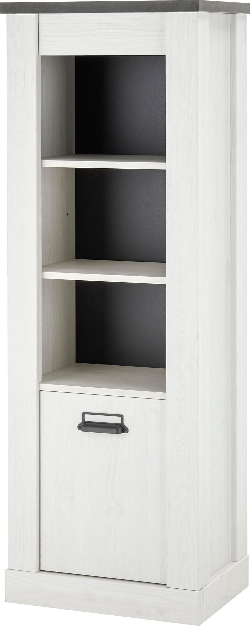 Home affaire Wäscheschrank »SHERWOOD Hochkommode Kommode Schrank«, in modernem Holz Dekor, mit Apothekergriffen aus Metall, Höhe 146 cm