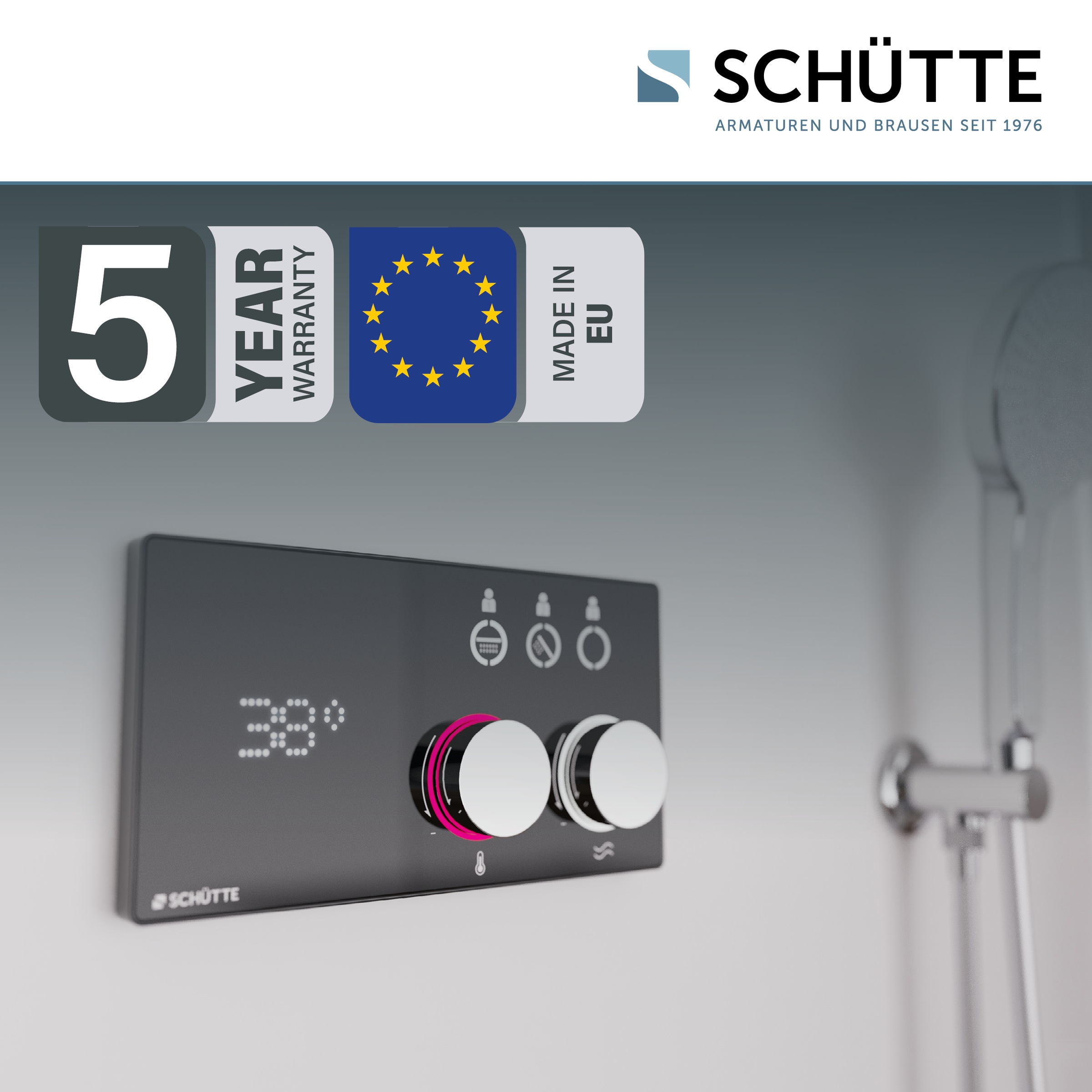 Schütte Brausegarnitur »AQUADOT«, Überkopfbrauseset mit digitalem Duschsystem