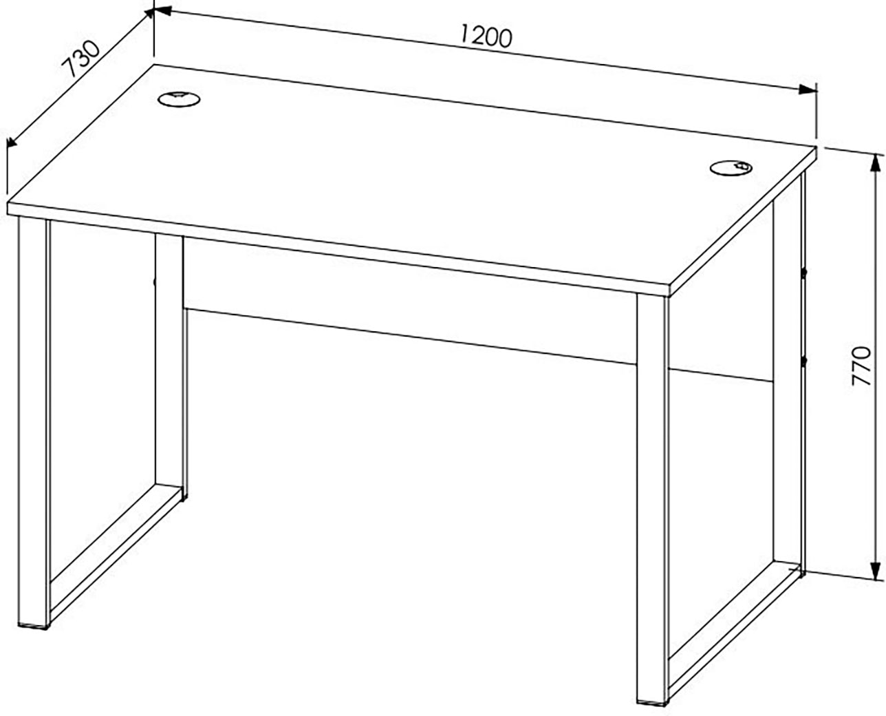 Innostyle Schreibtisch »Memphis Schreibtisch, 120x77x73cm (B/H/T)«, (1 St.), ABS-Kantenschutz, Soft Touch Oberfläche