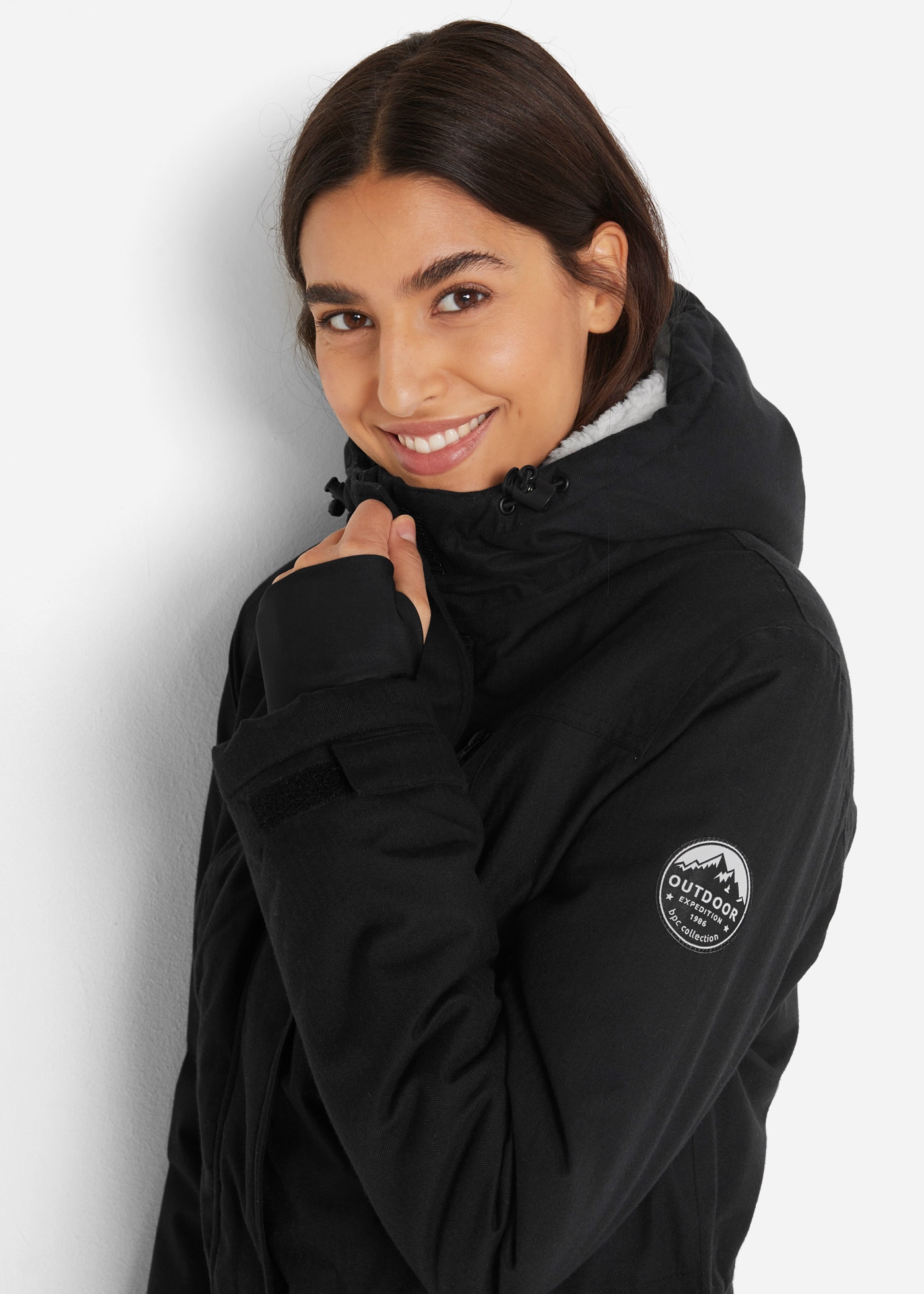 bonprix Funktionsparka »wasserdichte Funktions-Parka mit Teddyfleece in der Kapuze« mit Kapuze Winterjacke als wasserdichter Funktions-Parka mit Teddyfleece