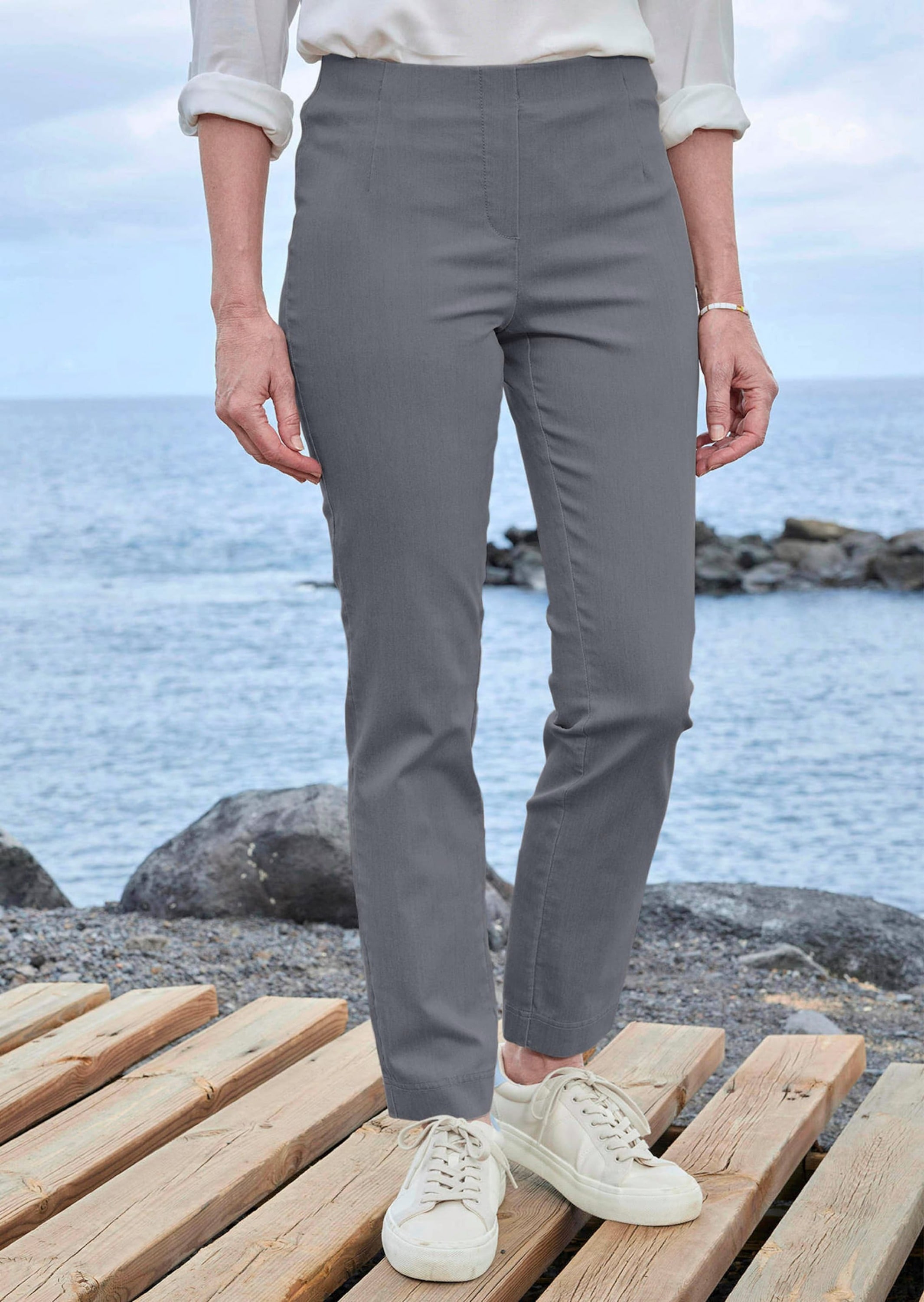GOLDNER Chinohose »Bengalinhose LOUISA in Denim-Optik«