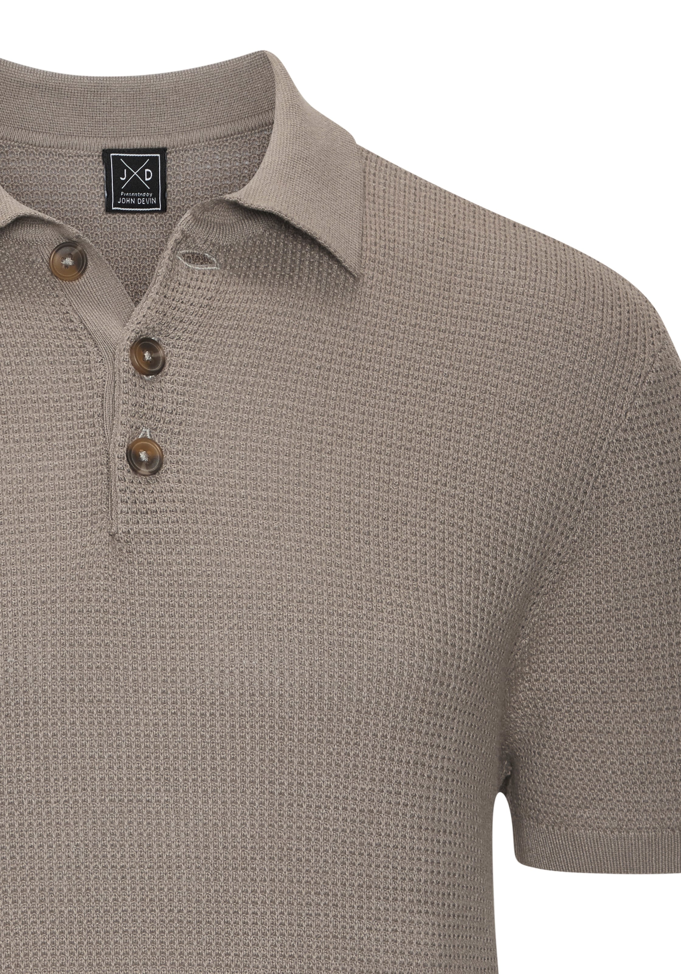 John Devin Poloshirt »- Strick Poloshirt, Regular fit« mit Polokragen und kleiner Knopfleiste