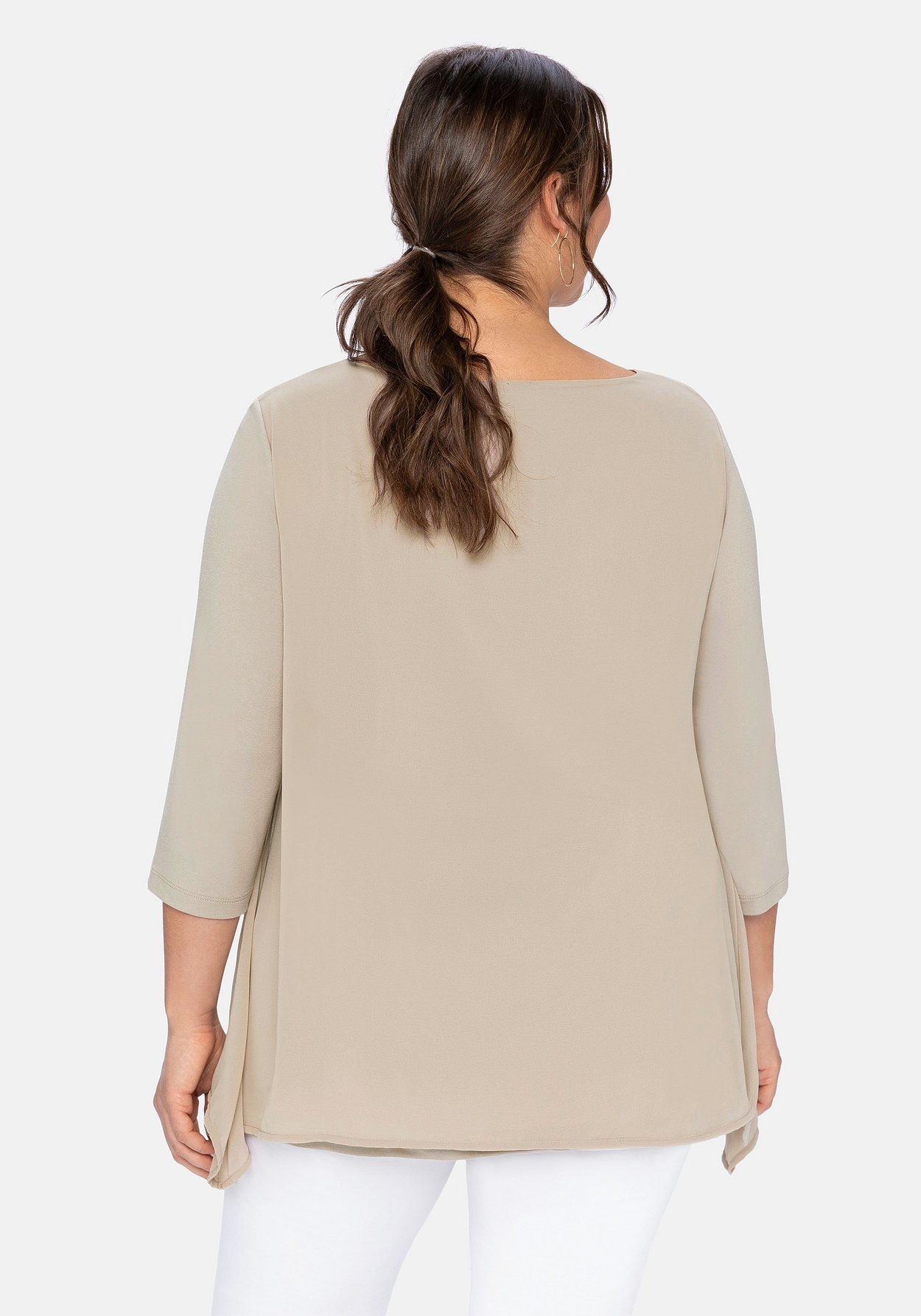 Sheego Blusenshirt »Blusenshirt in leichter A-Linie mit Zipfelsaum«, in leichter A-Linie mit Zipfelsaum