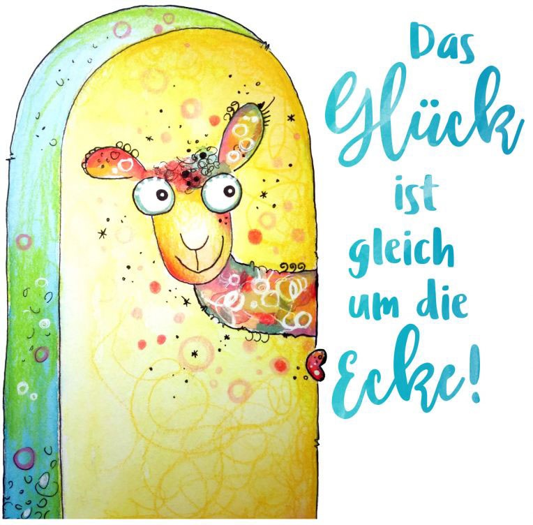 Wall-Art Wandtattoo »Glück ist gleich um die Ecke«