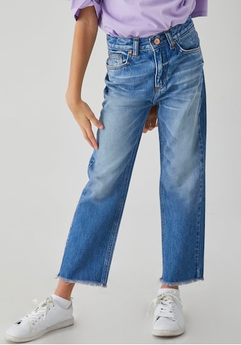 Weite Jeans »OLIVA«, mit Fransenkante am Beinabschluß, for GIRLS
