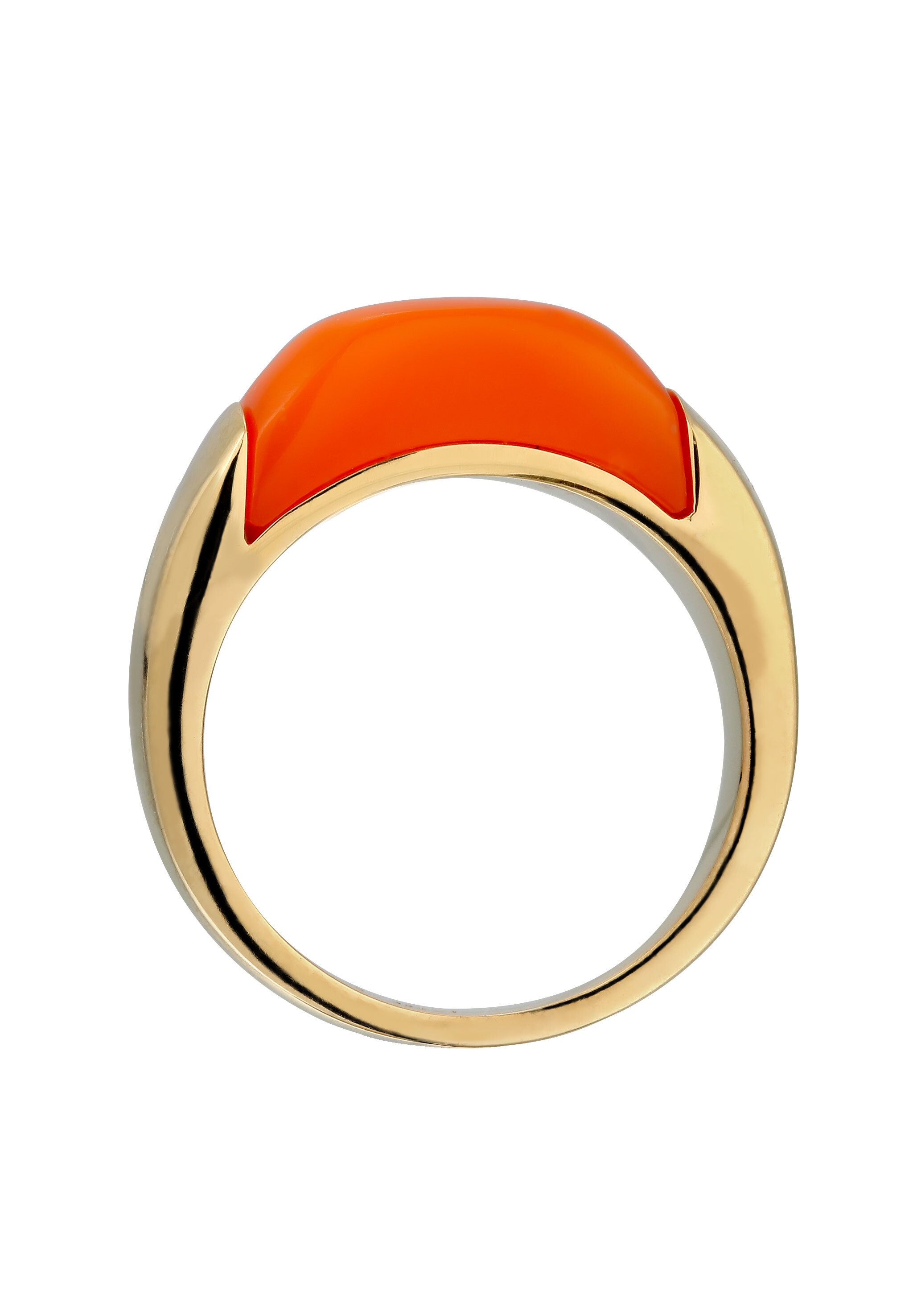 Elli Siegelring »Ring Signet Rechteck 925 Sterling Silber vergoldet«
