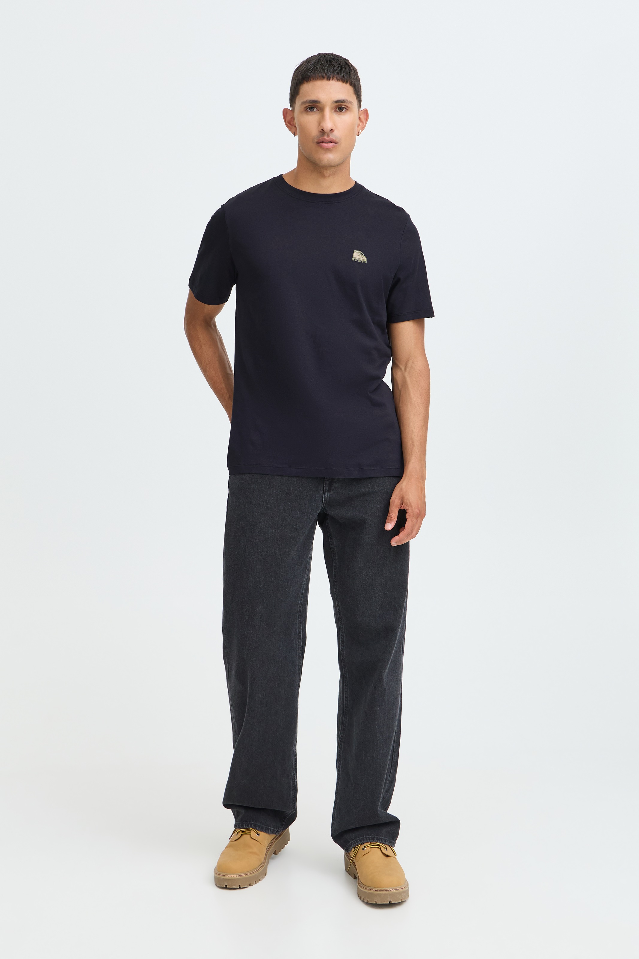Blend Rundhalsshirt »BHLOGAN  S/S EMB TEE« Baumwolle, regular fit