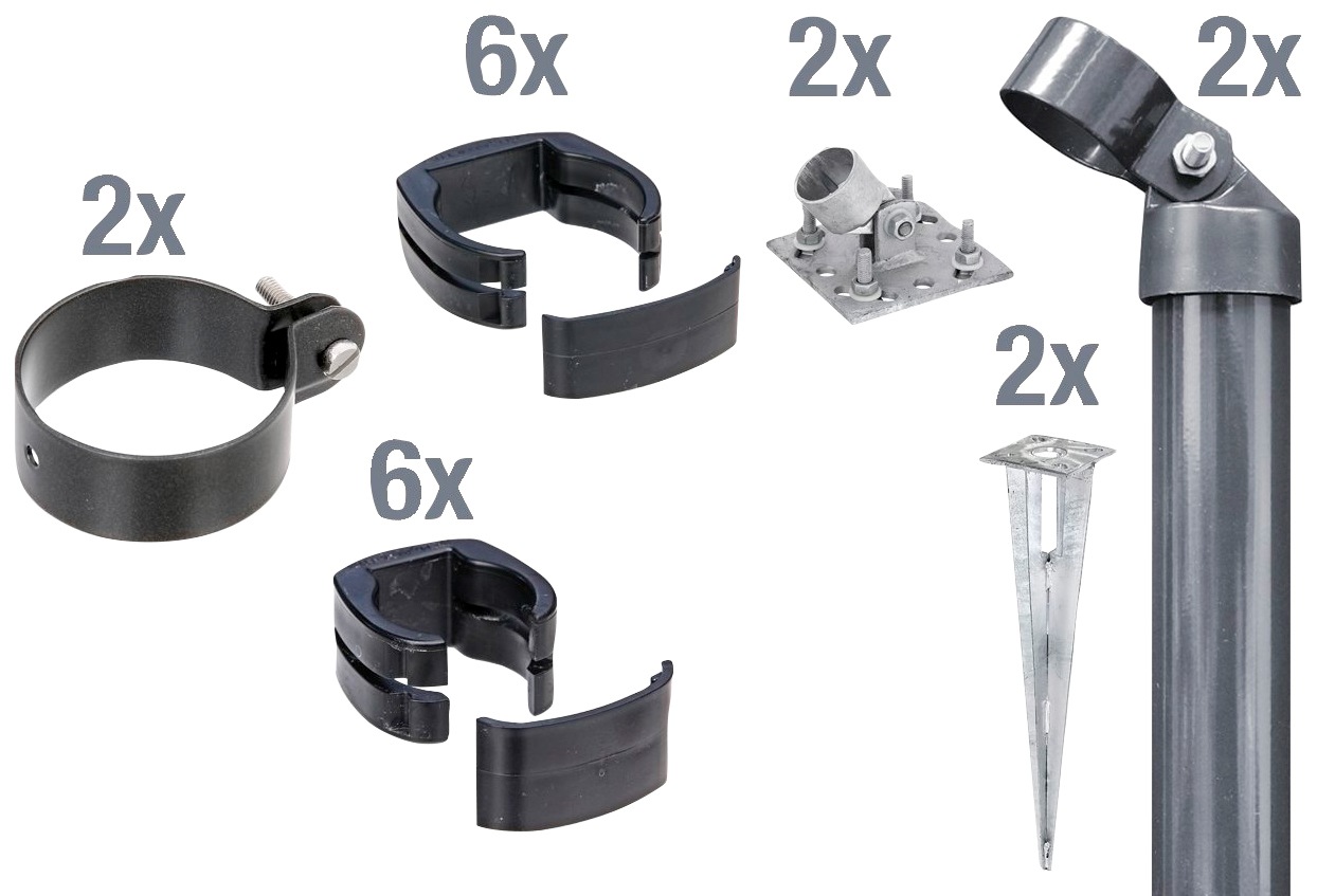 Alberts Zaunpfosten »Verbinder Fix-Clip Pro®«, (Set), 2-seitig für Ø 6x102 cm, zum Aufschrauben