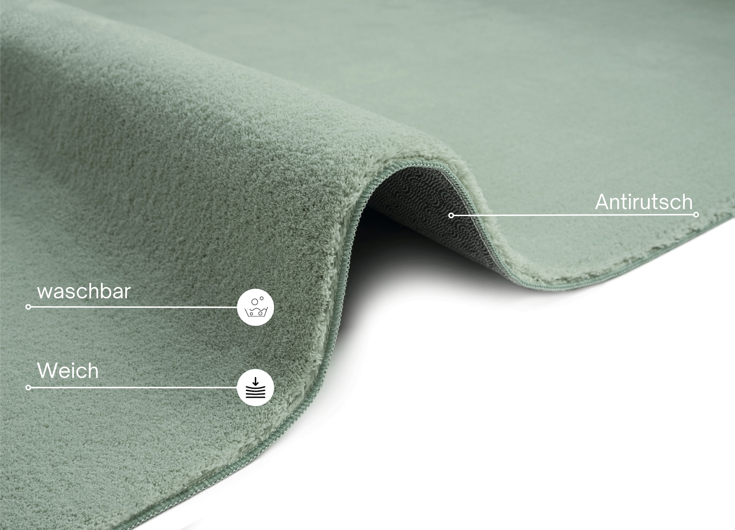 my home Teppich »Arabell, Kunstfellteppich, Felloptik, waschbar,« rechteckig 16 mm Höhe flauschig, kuschelig, Anti-Rutsch-Unterseite, Wohnzimmer, Schlafzimmer