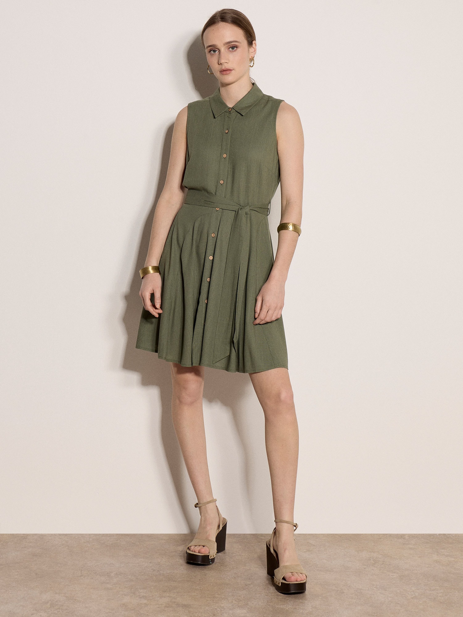 Apricot Minikleid »Minikleid« aus Leinenmischung
