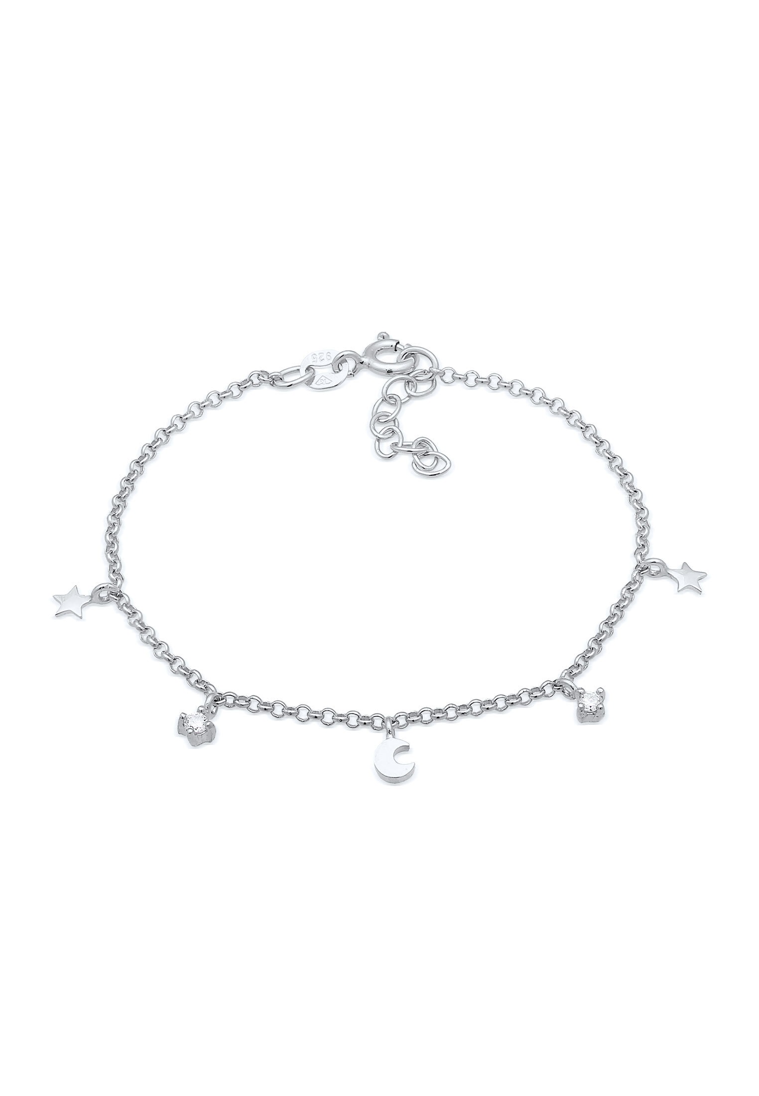 Elli Armkette »Armband Kinder Stern Mond Zirkonia 925 Silber«