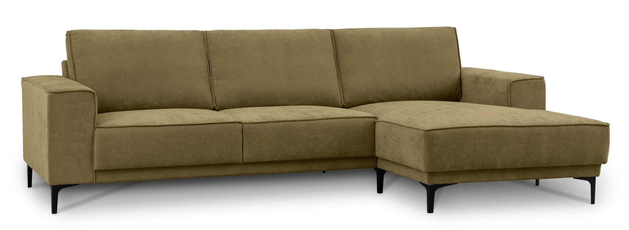 Places of Style Ecksofa »Polsterecke Oland, Struktur, Flachgewebe, Luxus-Microfaser, Boucle«, L-Form, 280 cm, Wellenunterfederung, Skandi-Design, Metallfüße