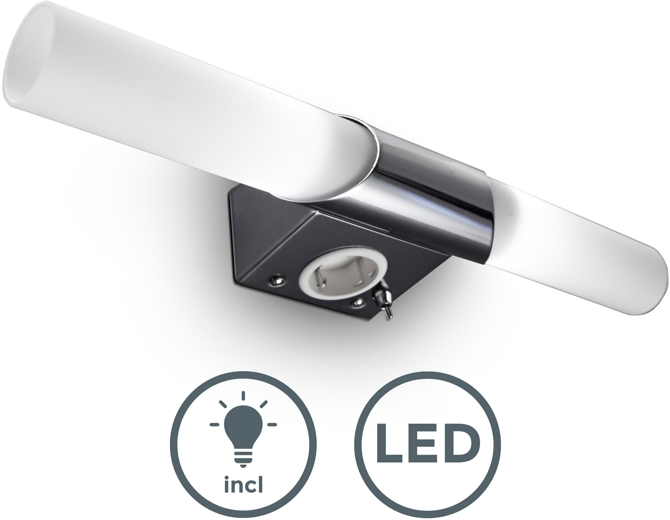 OTTO bestellen LED x B.K.Licht E14, im 3.000K, 2 und Online Watt, 470lm, inkl. Steckdose, 5 IP20 LED-Bad-Spiegelleuchte, Schutzklasse inkl. Leuchtmittel Kippschalter Shop