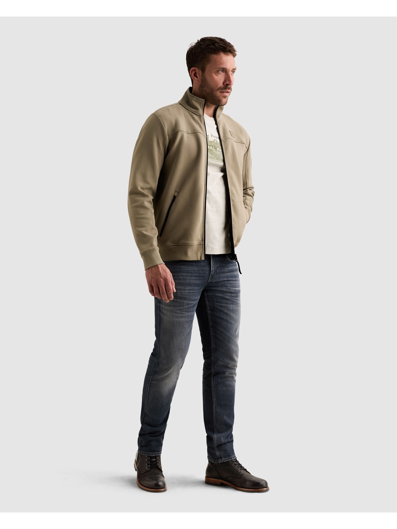 PME LEGEND Sweatjacke Seitliche Reißverschlusstaschen, vordere Passe mit dezenten Ziernähten