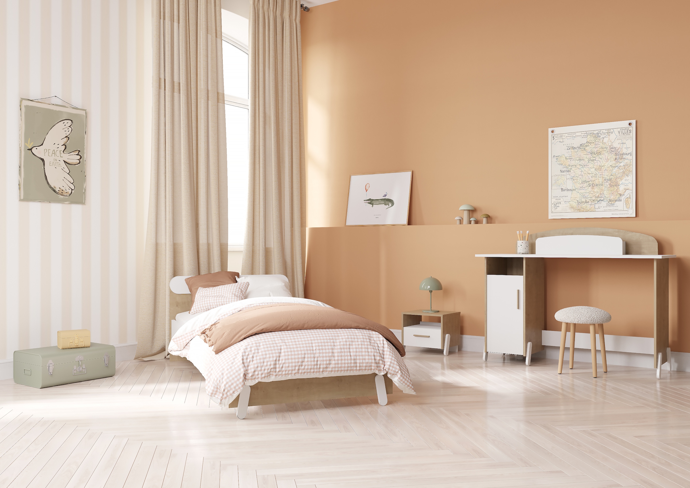 Demeyere GROUP Schreibtisch »MEUBLES Naili«, Schreibtisch mit 1 Tur und 1 Organizer