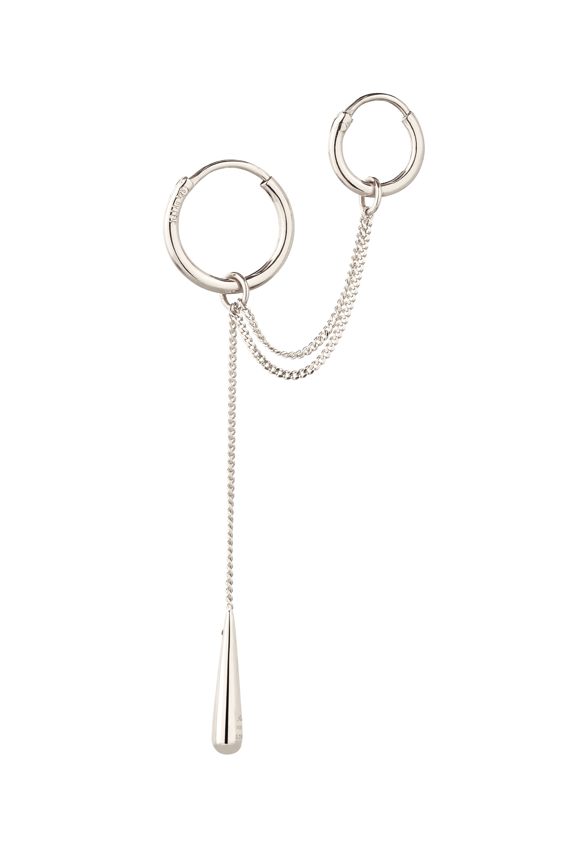 Elli Paar Ohrhänger »Ohrringe Creolen Chain Tropfen mit Kristallen von Swarovski(R) 925 Sterling Silber«